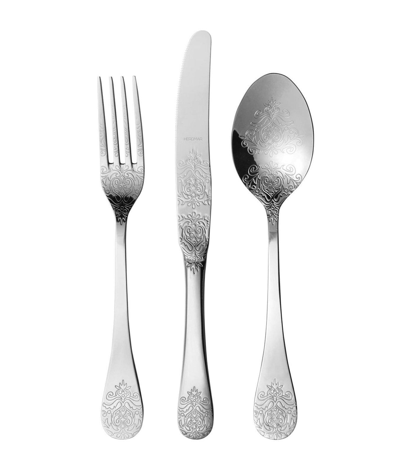 herdmar pompadour 24-piece flatware set with wood canteen