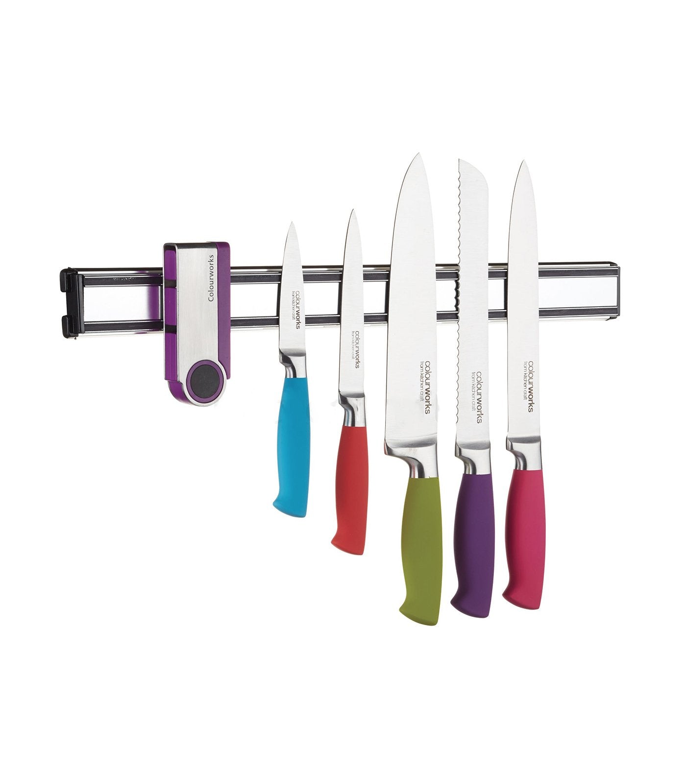 kitchencraft colourworks 12-piece set two stage foldable knife sharpener