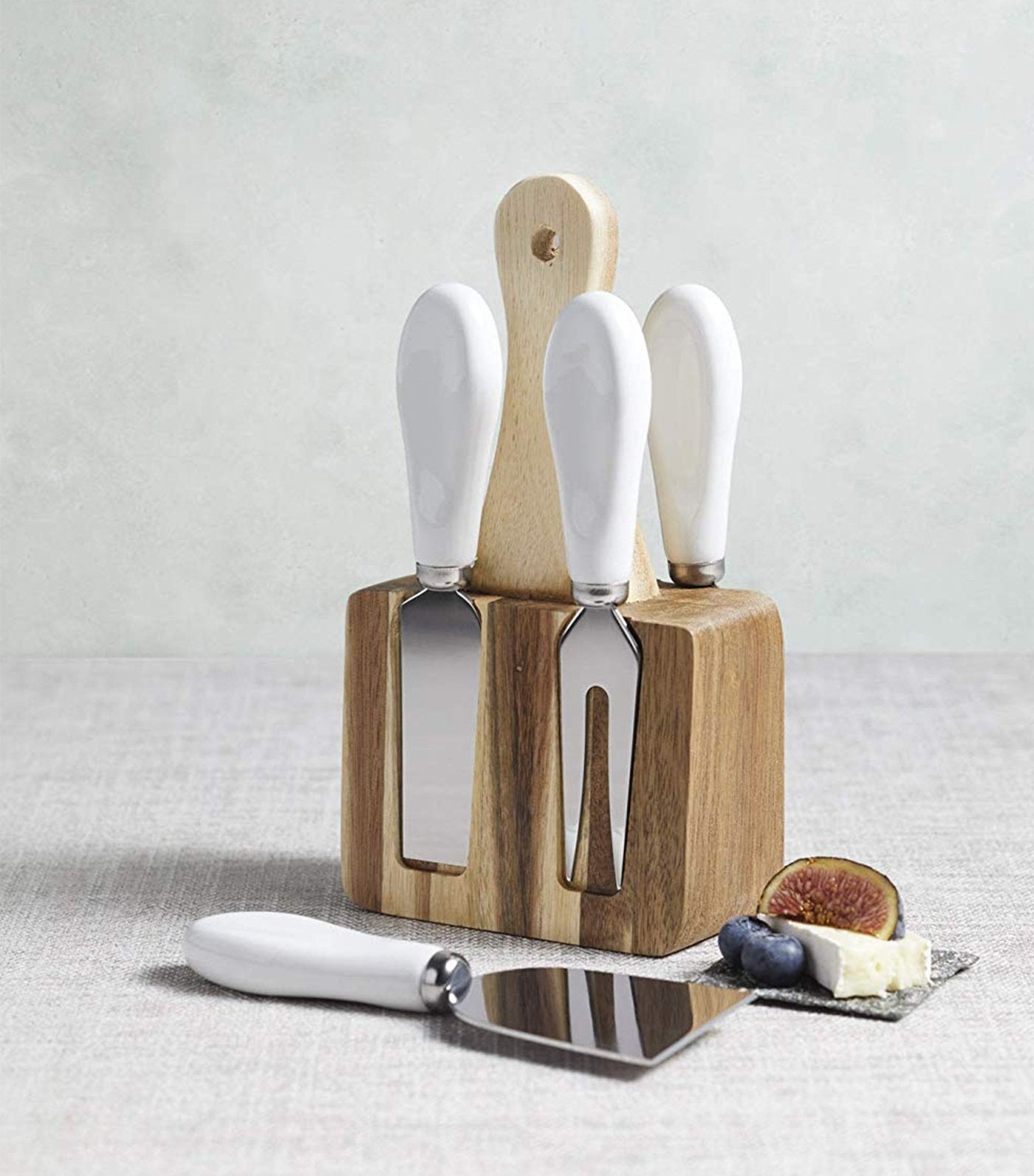 kitchen craft master class artesà acacia wood cheese knife set