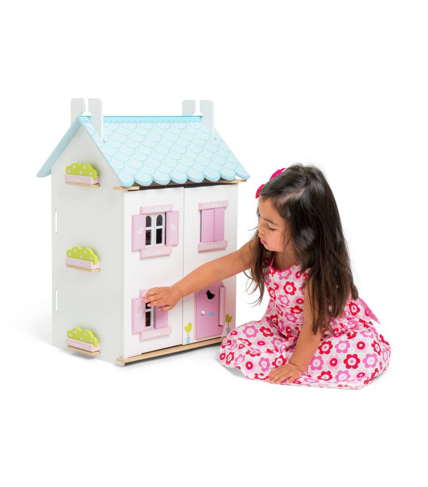 le toy van blue bird cottage with furniture