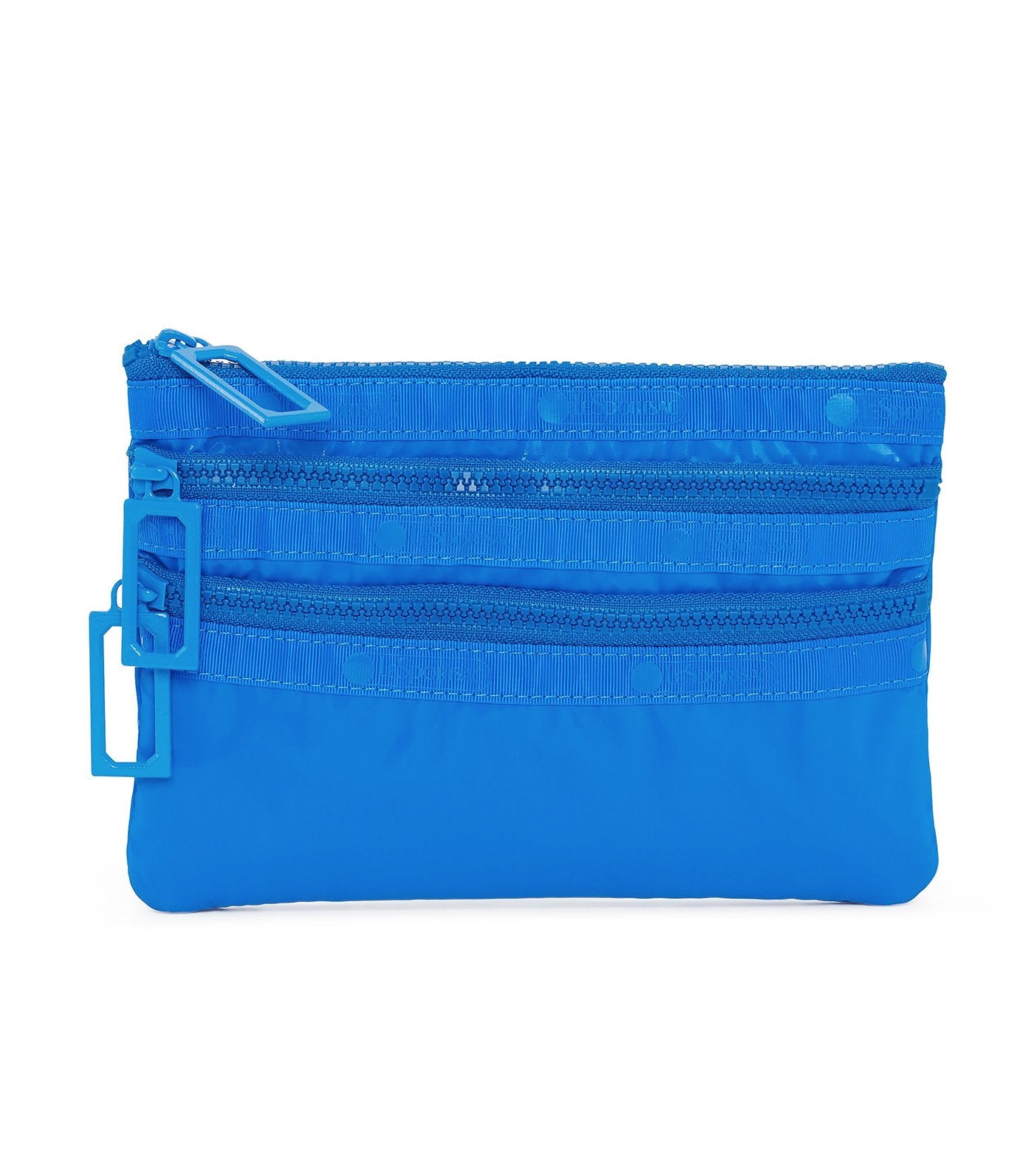 lesportsac dazzle blue 3-zip cosmetic bag