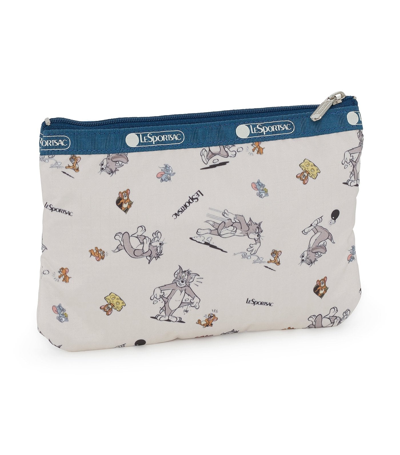 lesportsac x tom and jerry 3-zip cosmetic bag the chase