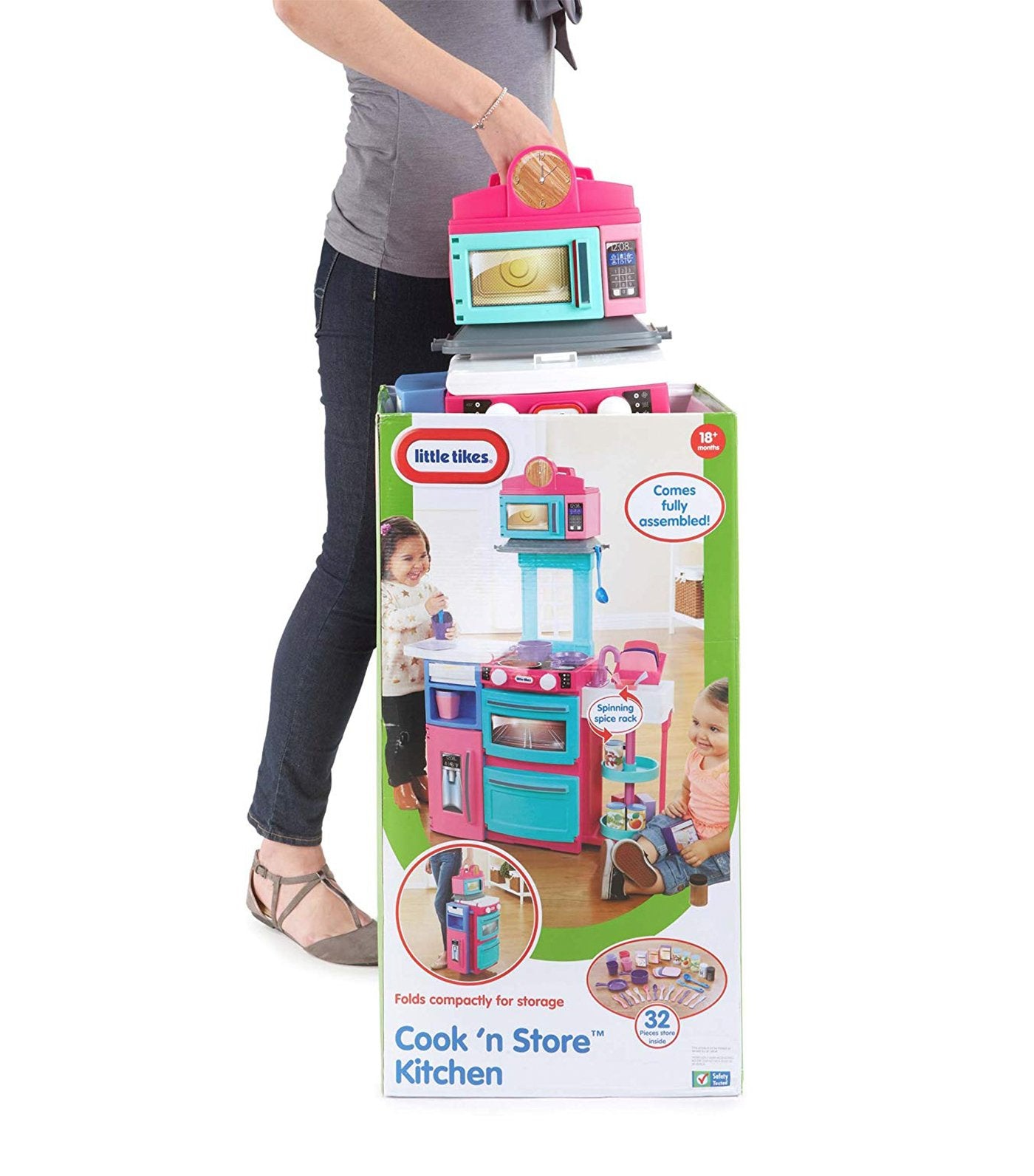 little tikes cook n store kitchen pink