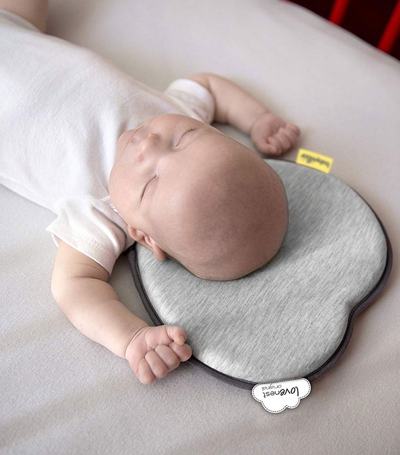 babymoov lovenest baby pillow smokey grey