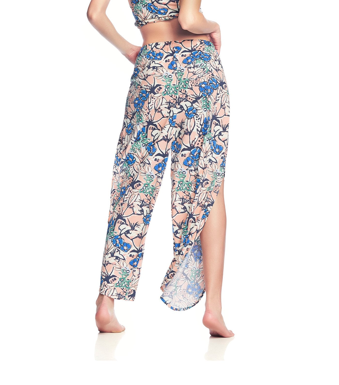 maaji knee high slit printed beach side pants