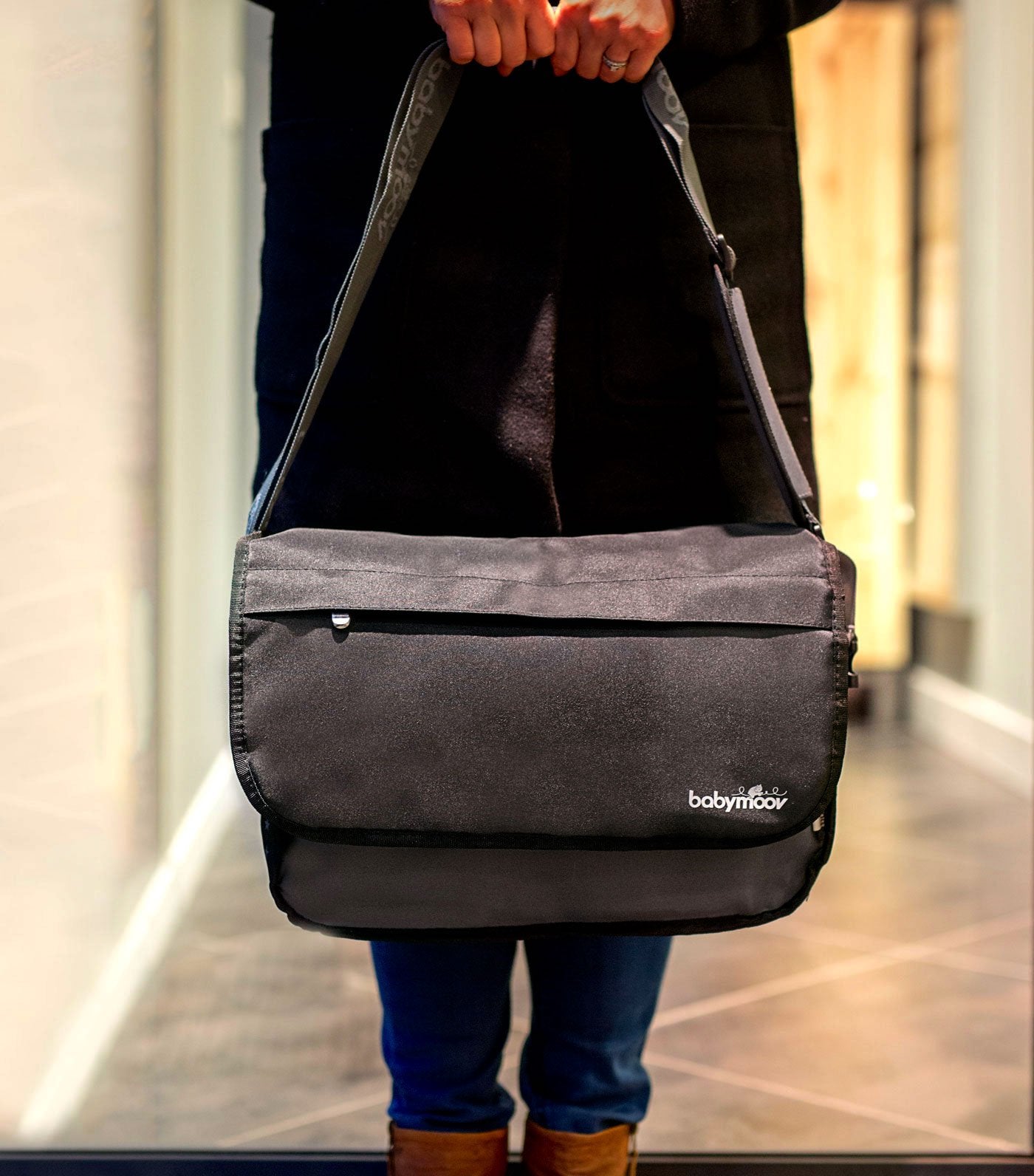 Messenger Diaper Bag - Black