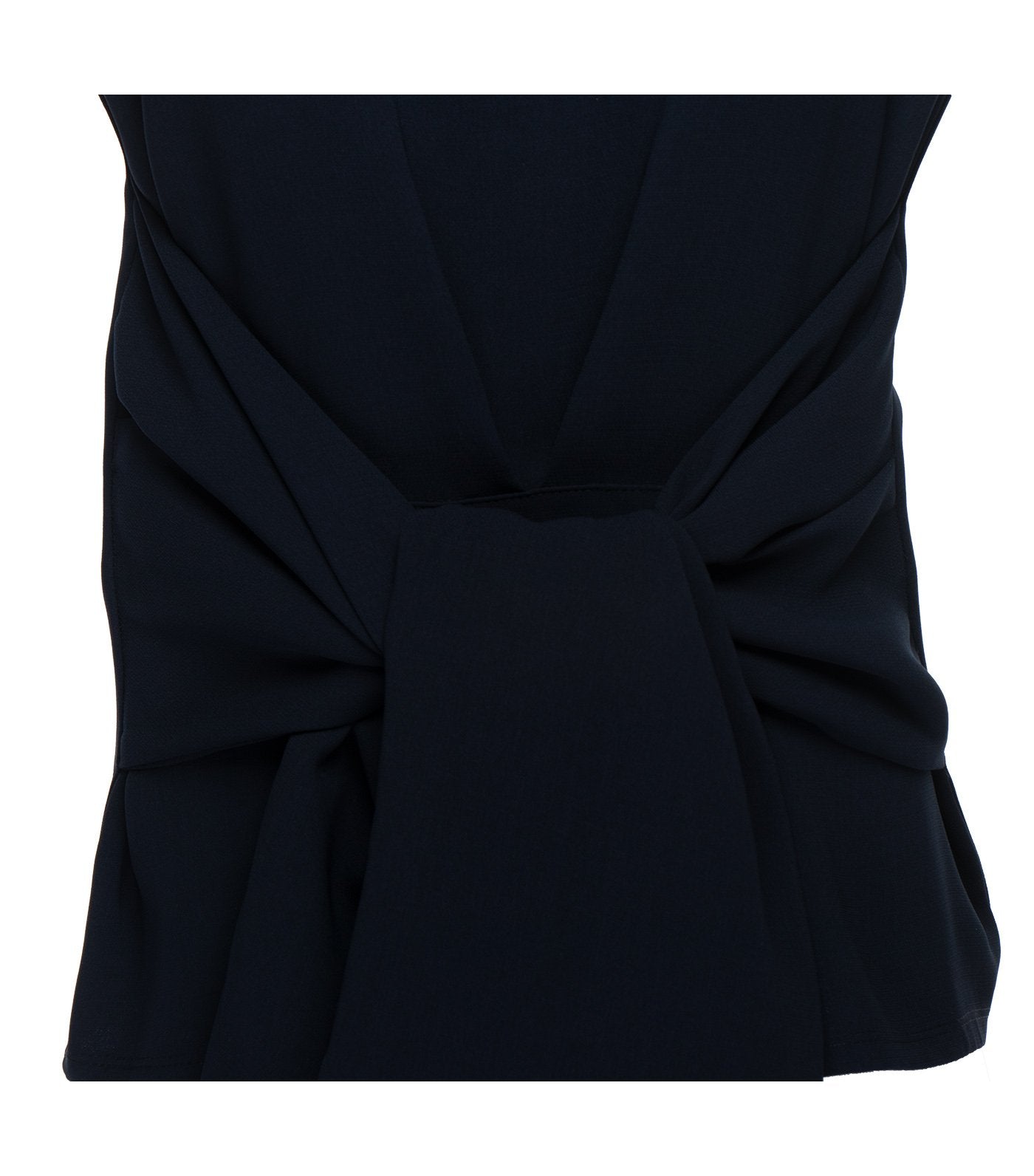 oleg cassini barbara sleeveless draped knot blouse blue