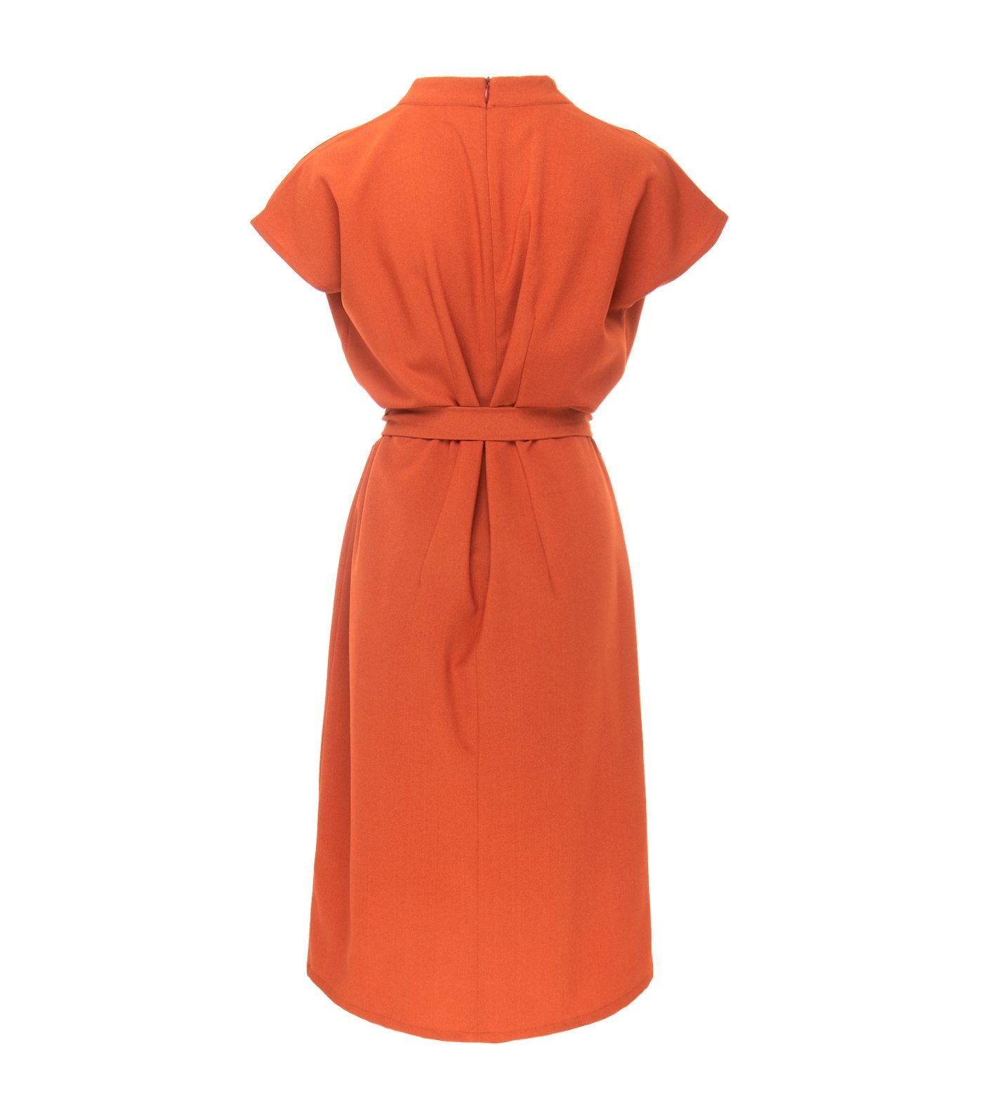 oleg cassini teresa short sleeve dress rust