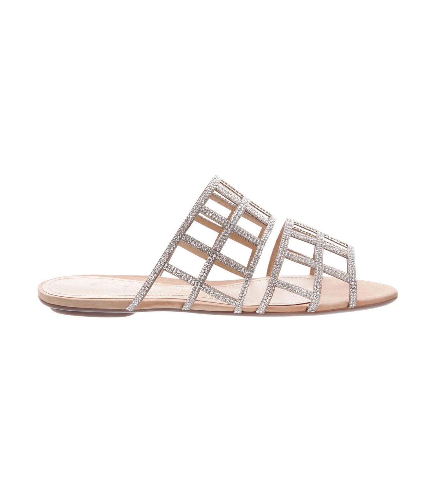 schutz crystal flat cage glam sandal