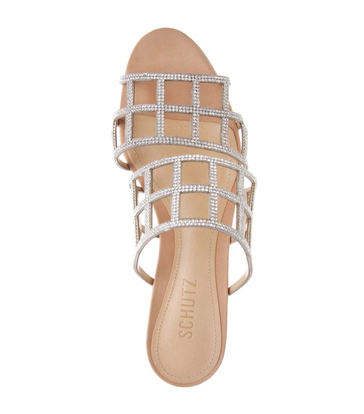 schutz crystal flat cage glam sandal