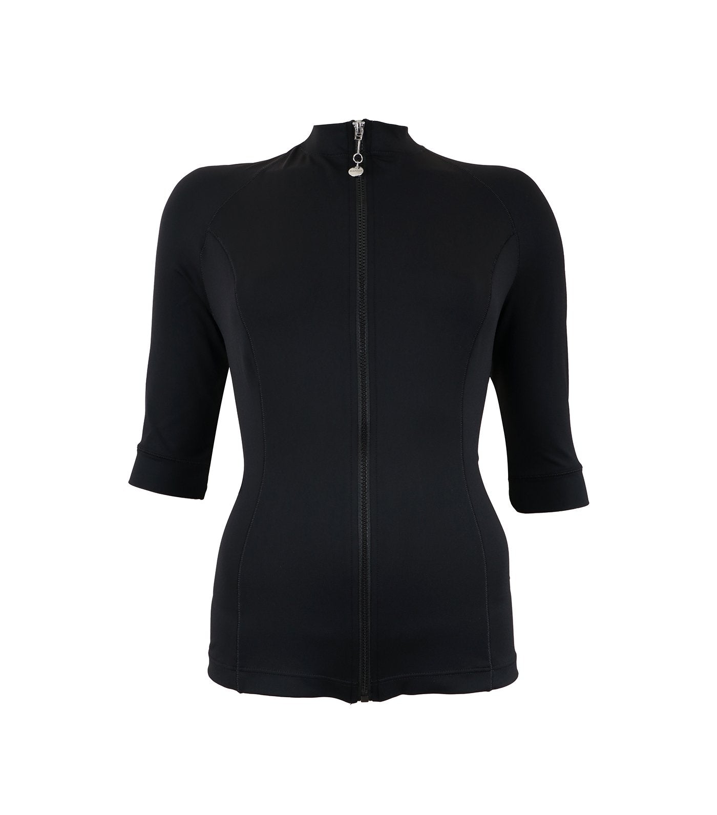 seafolly black 3/4 zipped rashguard