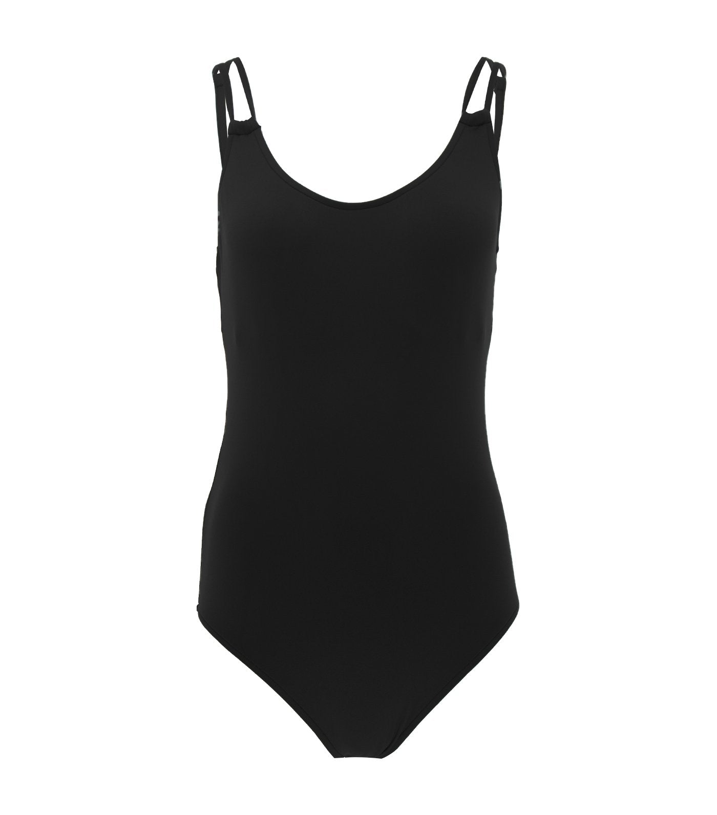 seafolly black double strap maillot