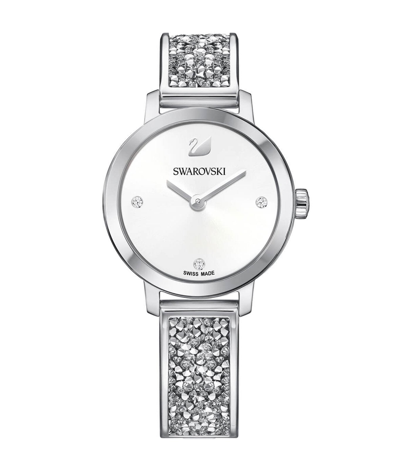 swarovski cosmic rock silver watch