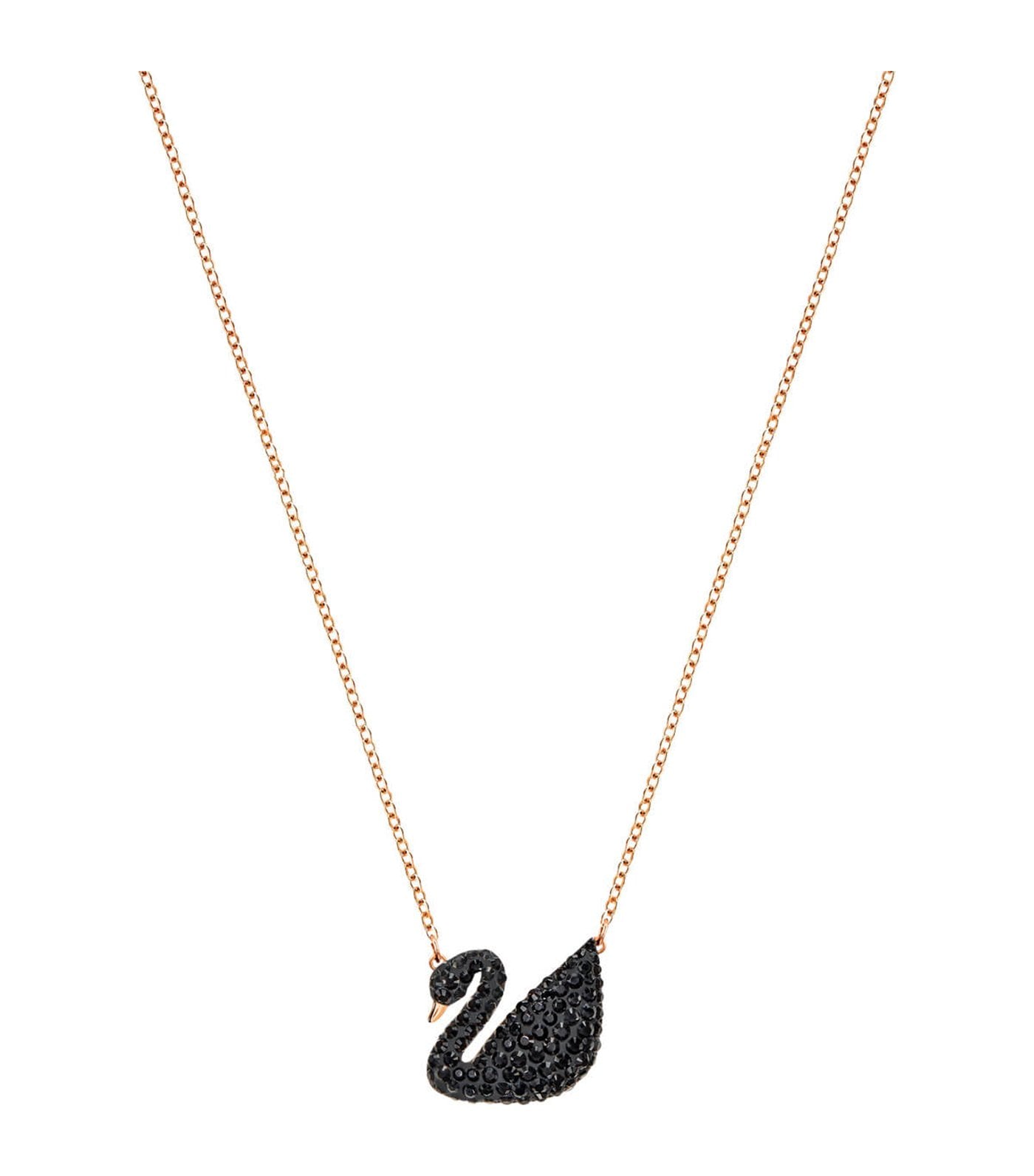 swarovski iconic swan black pendant necklace