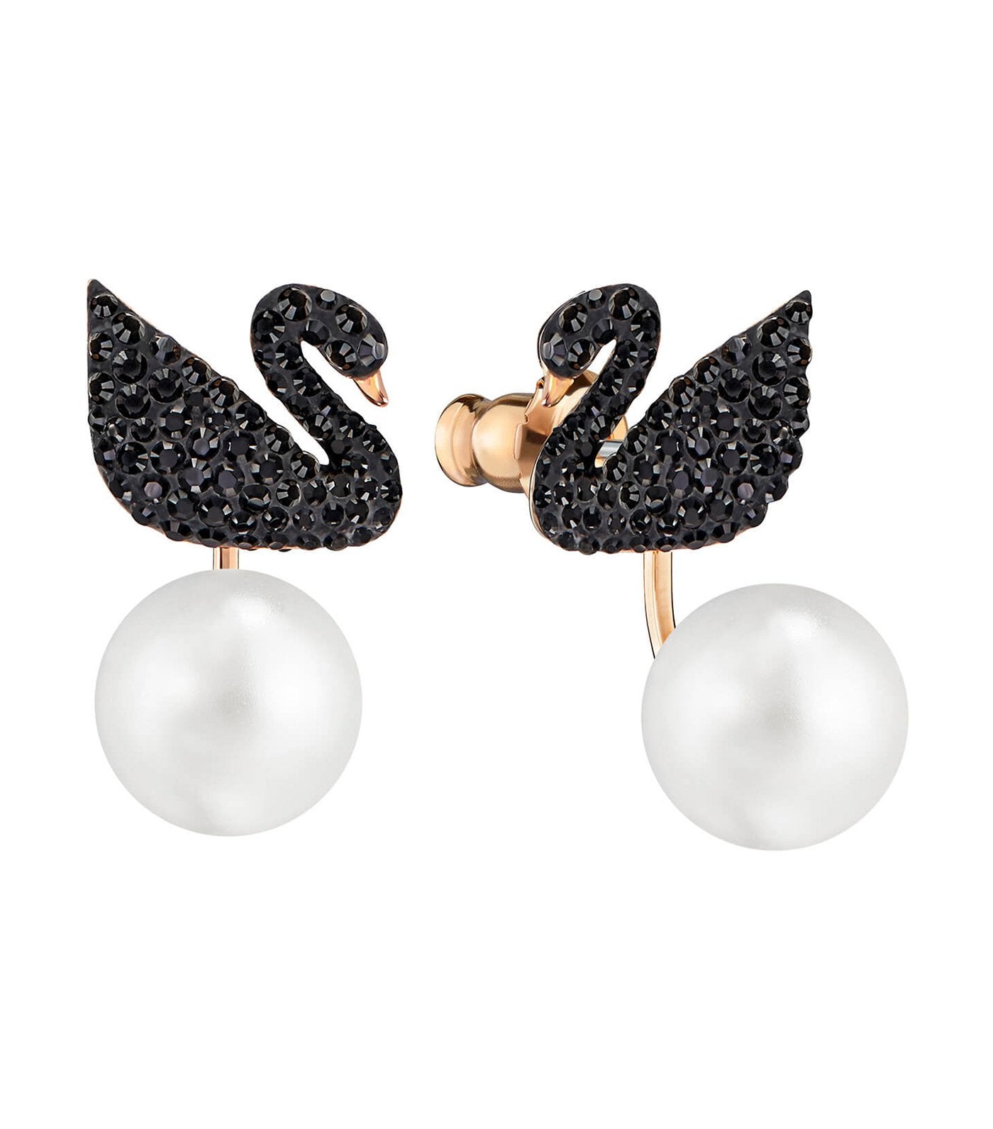 swarovski iconic swan pierced earrings