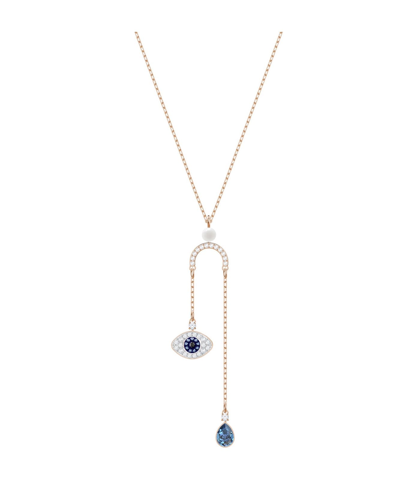 swarovski duo evil eye y necklace