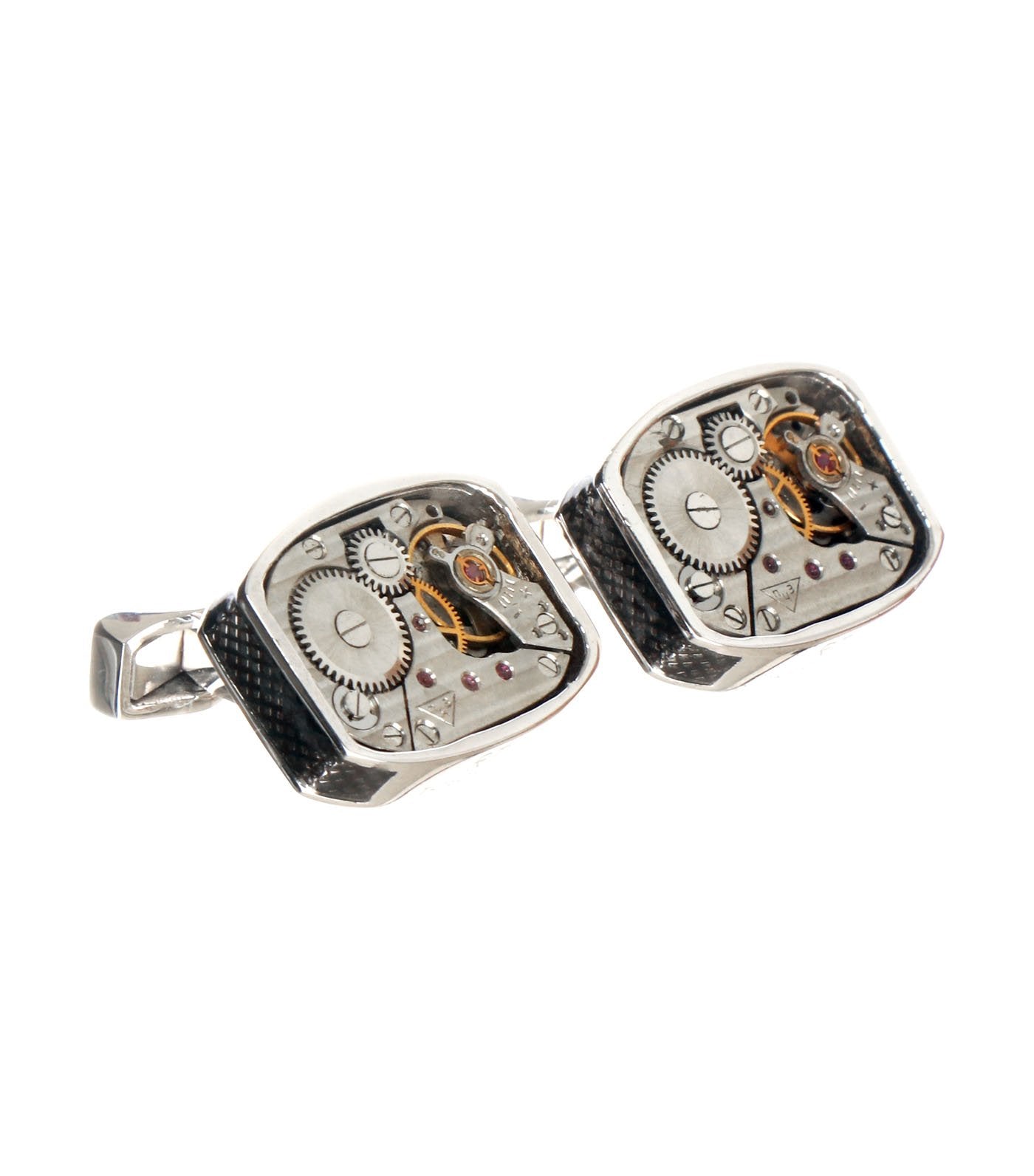 tateossian skeleton cufflinks in vintage enamel