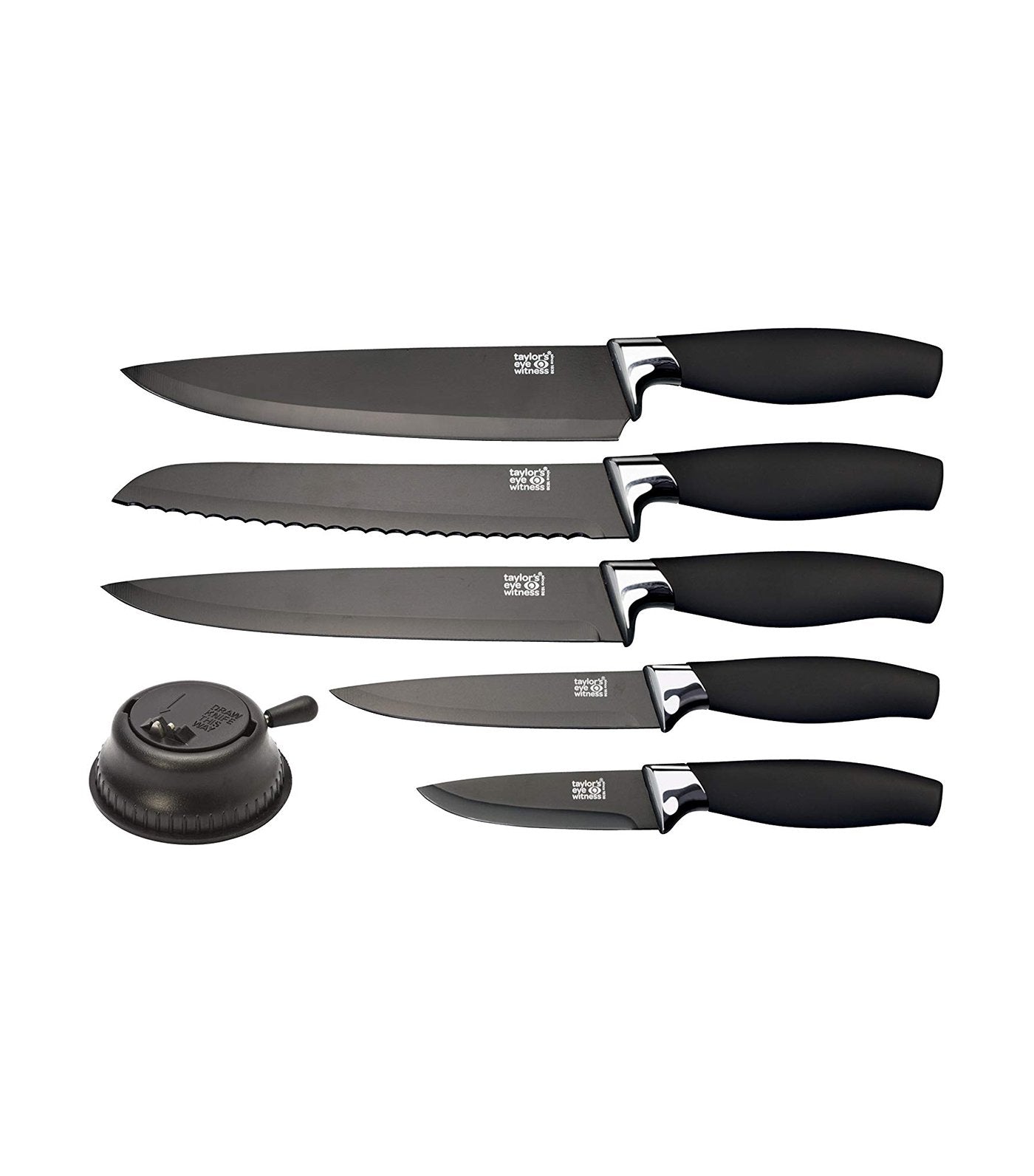 taylors eye witness five-piece knife set in chrome