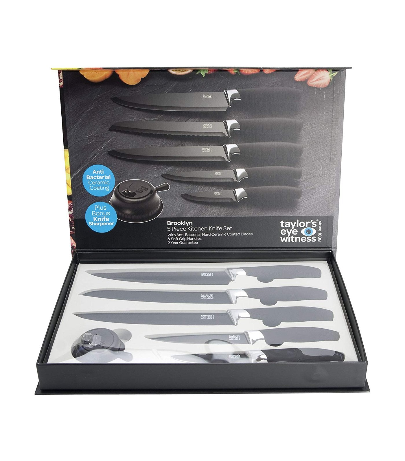 taylors eye witness five-piece knife set in chrome