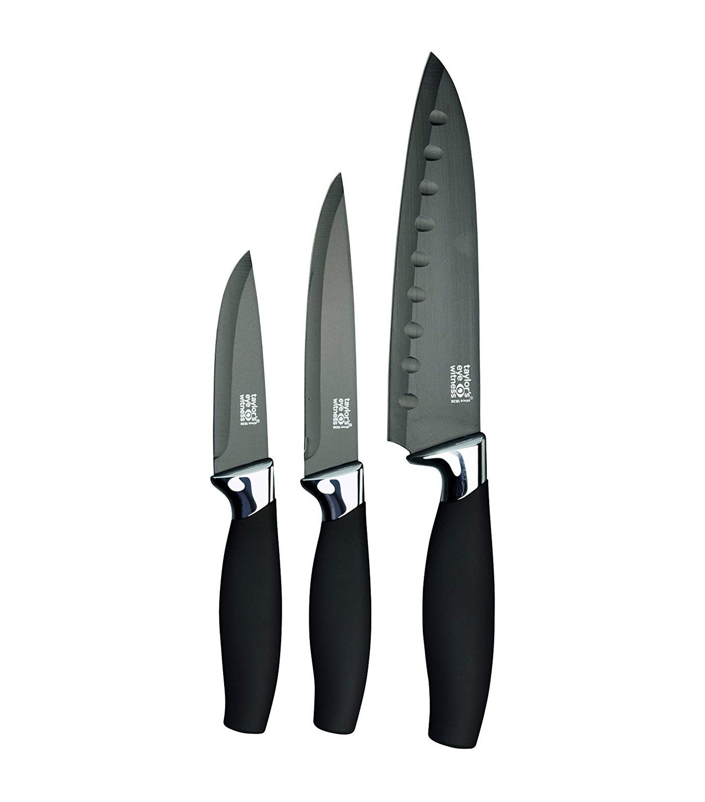 taylors eye witness taylors eye witness three-piece brooklyn knife set in chrome