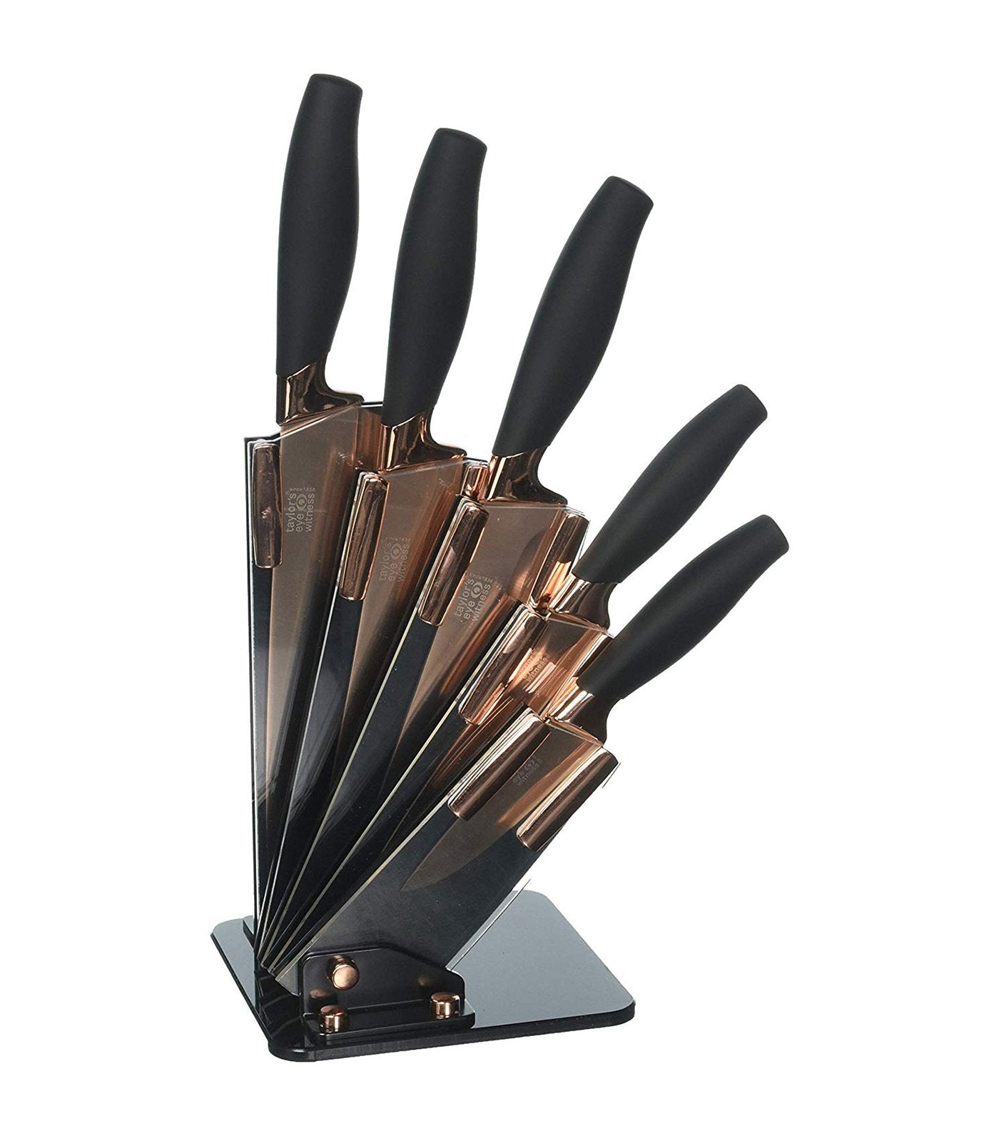 taylors eye witness brooklyn five-piece knife set in rose gold
