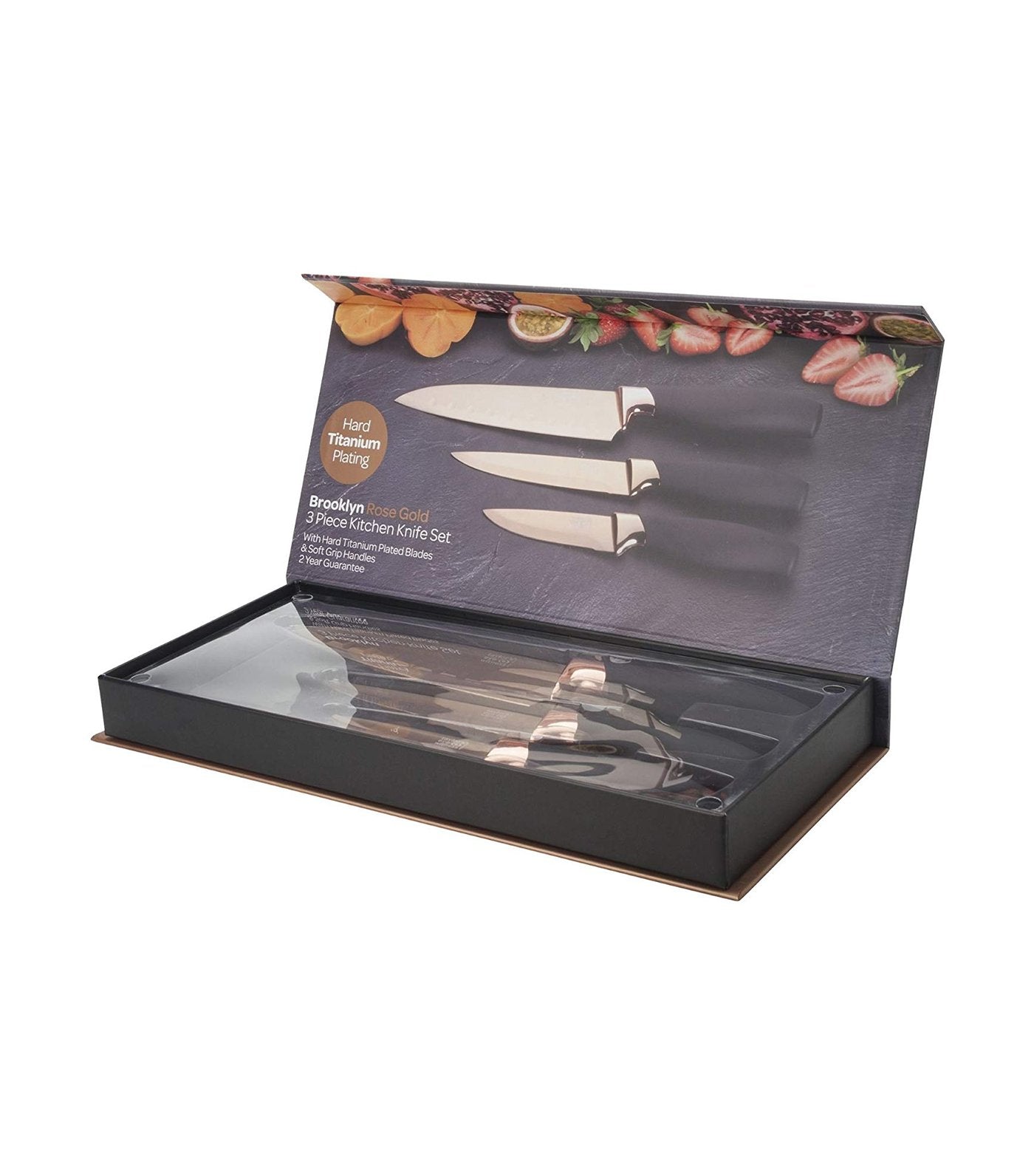 taylors eye witness three-piece brooklyn knife set in rose gold