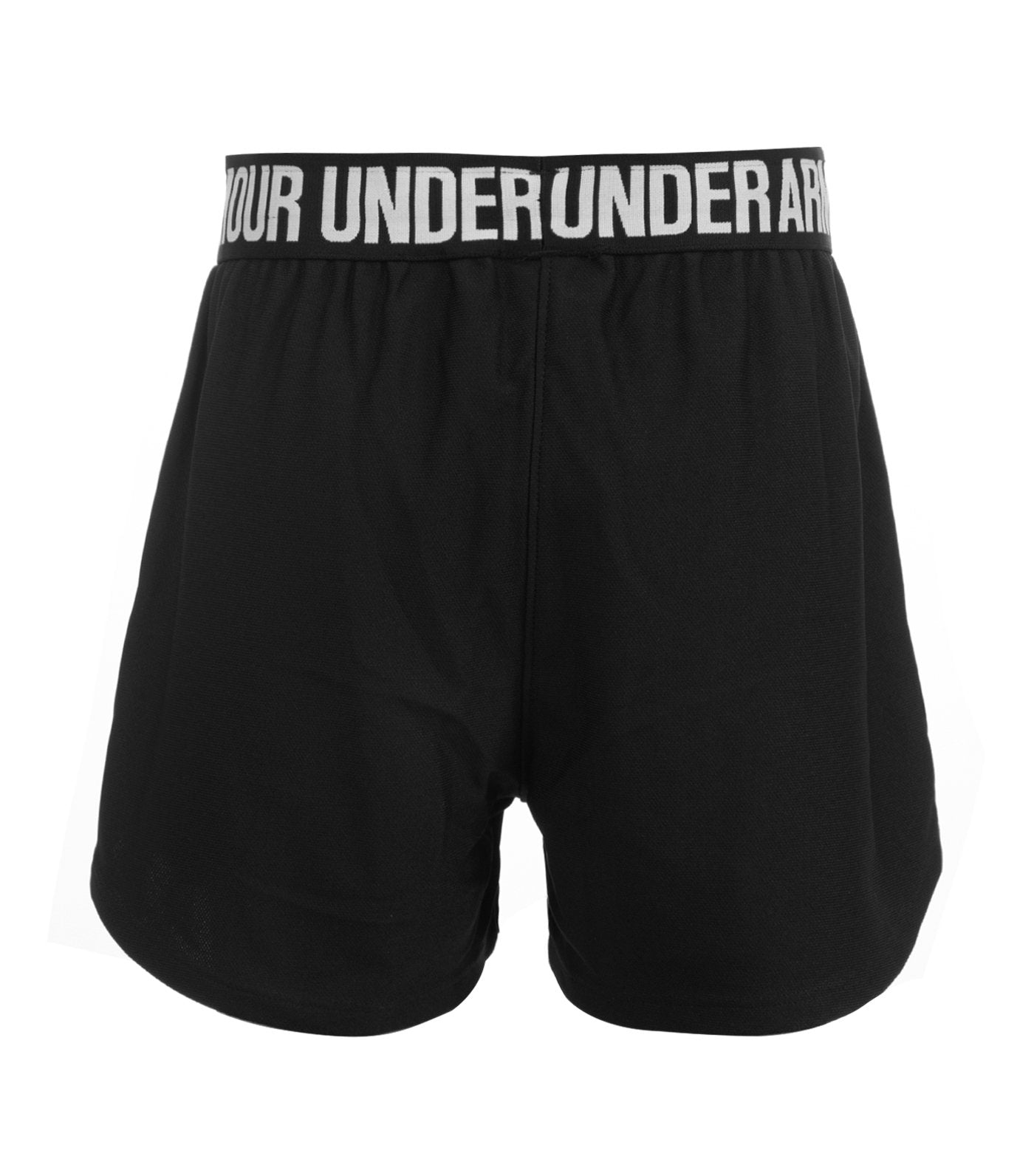 under armour black and white girls play up shorts