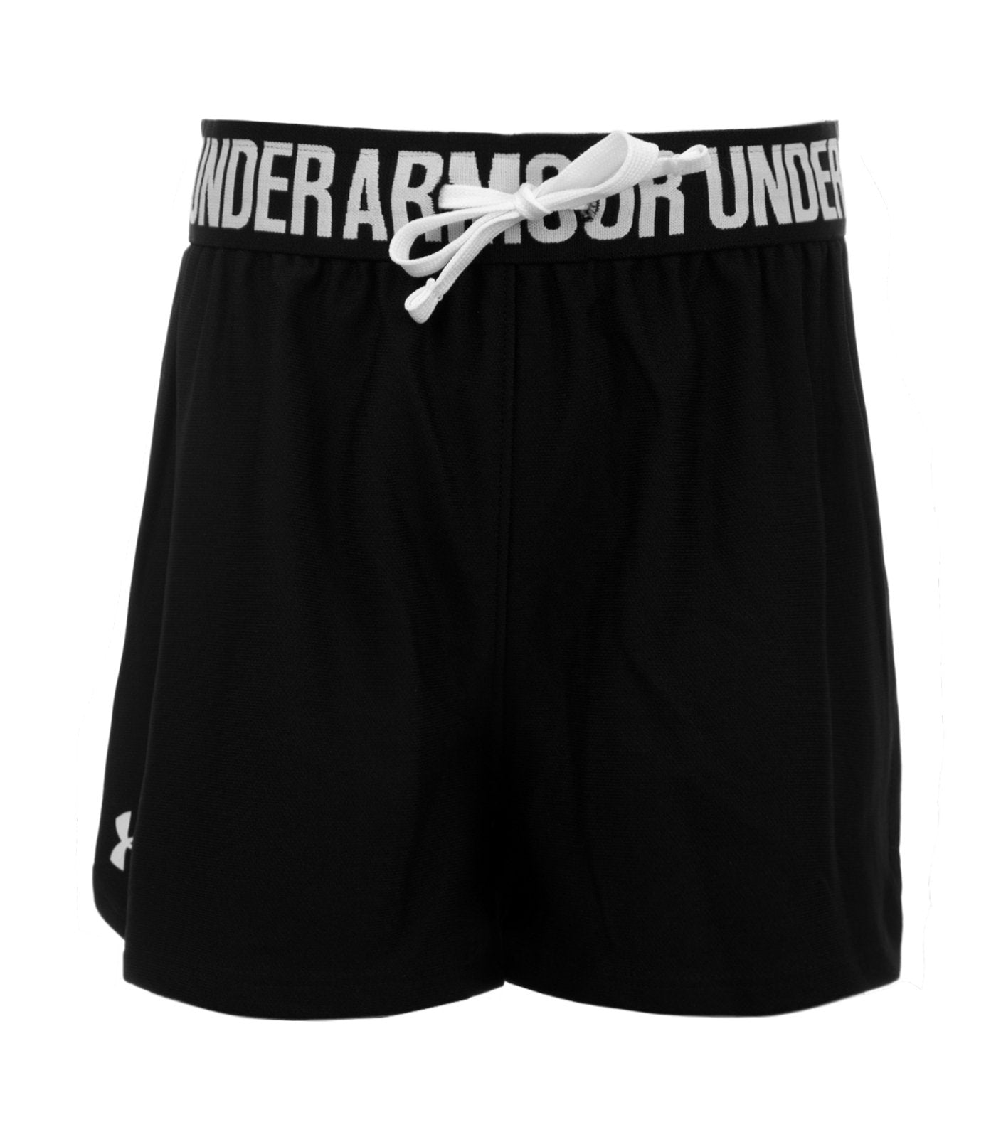 under armour black and white girls play up shorts