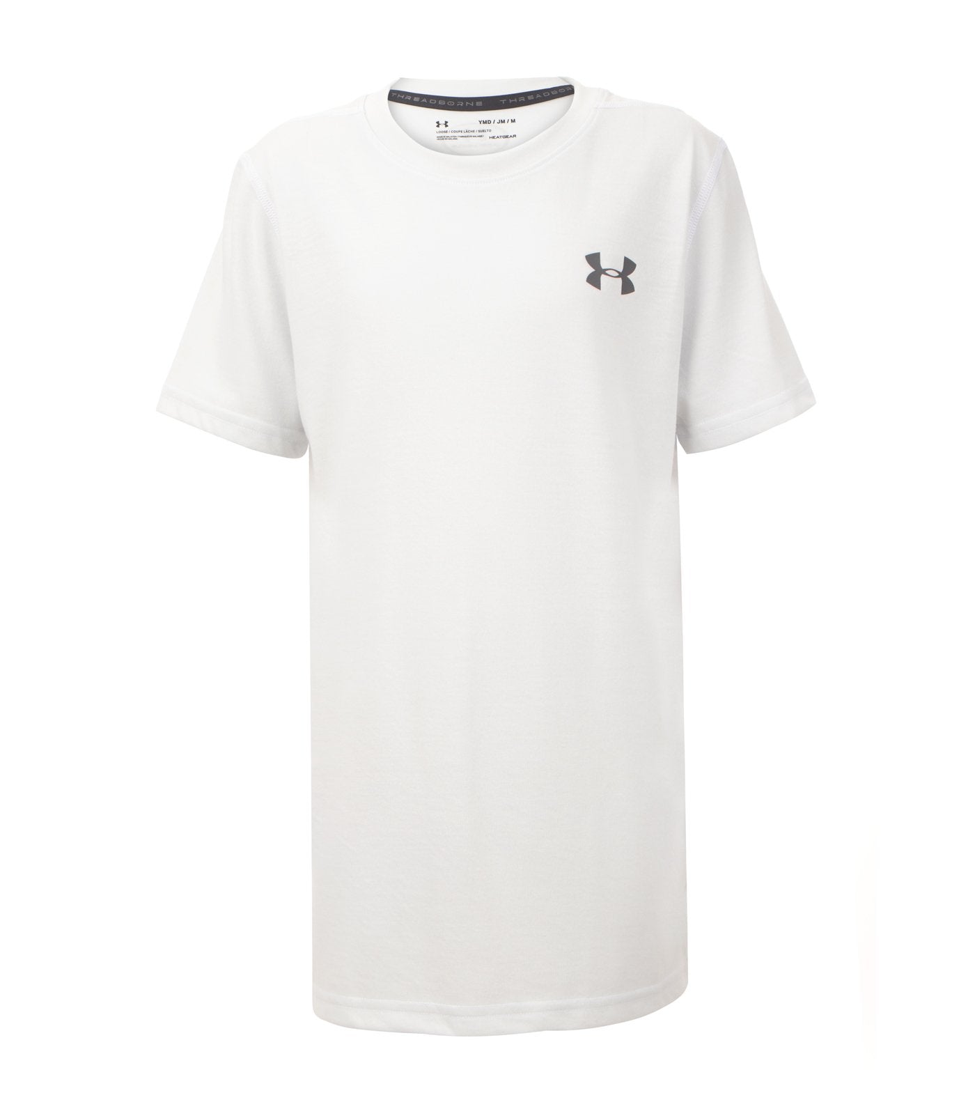 under armour white and gray boys threadborne t-shirt