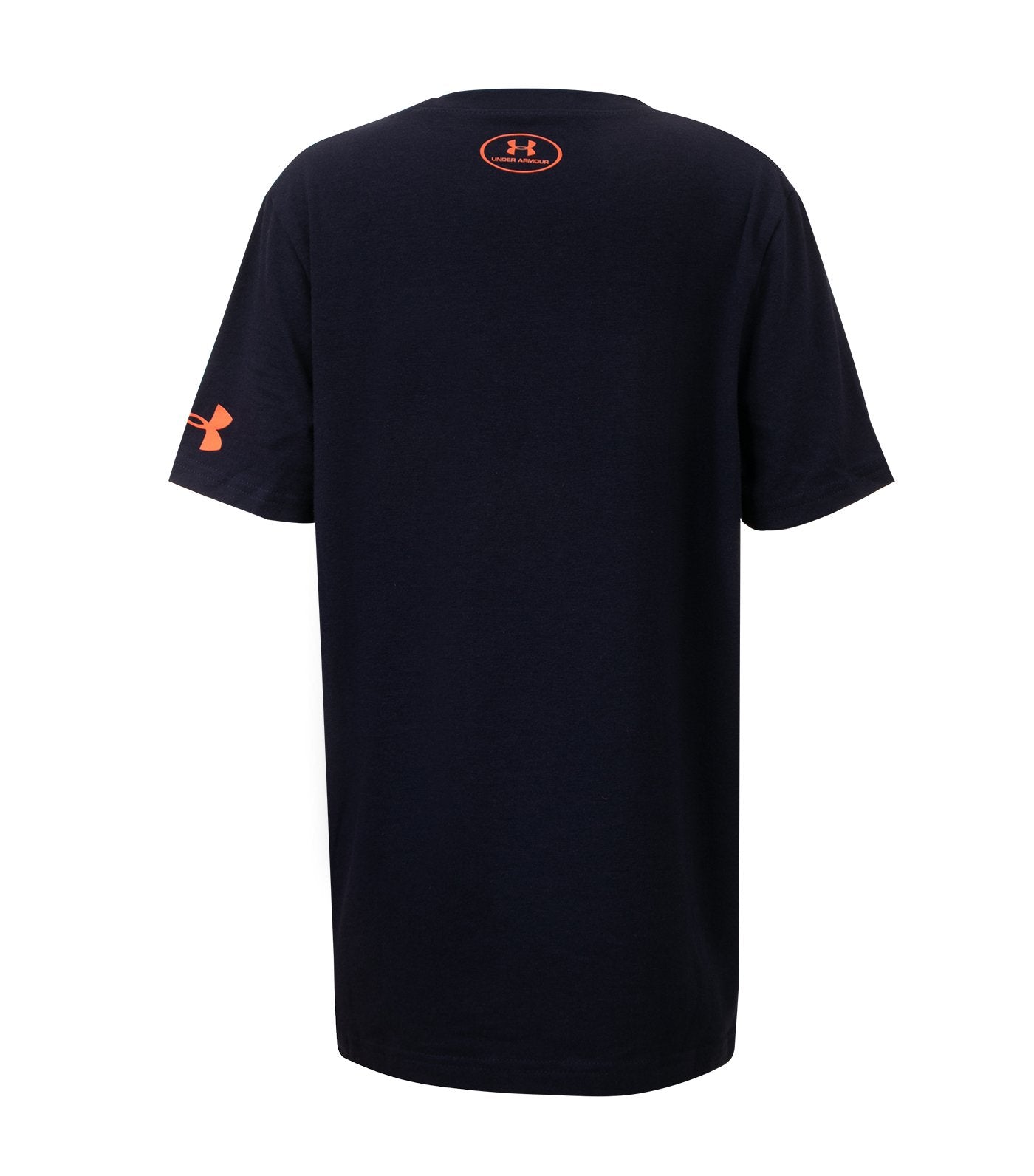 under armour navy and magma orange boys sc30 logo t-shirt