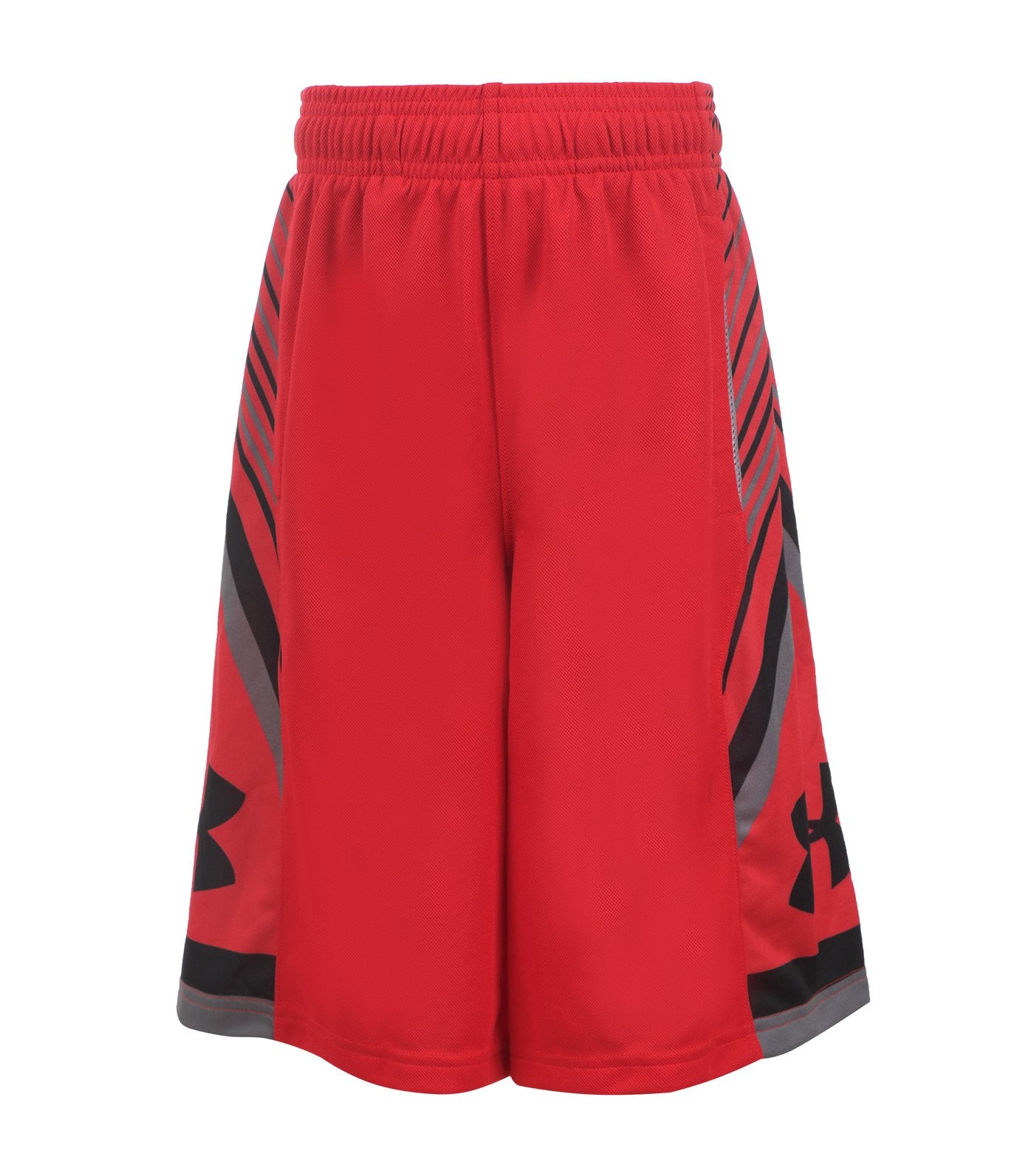 under armour red and black boys shorts space the floor