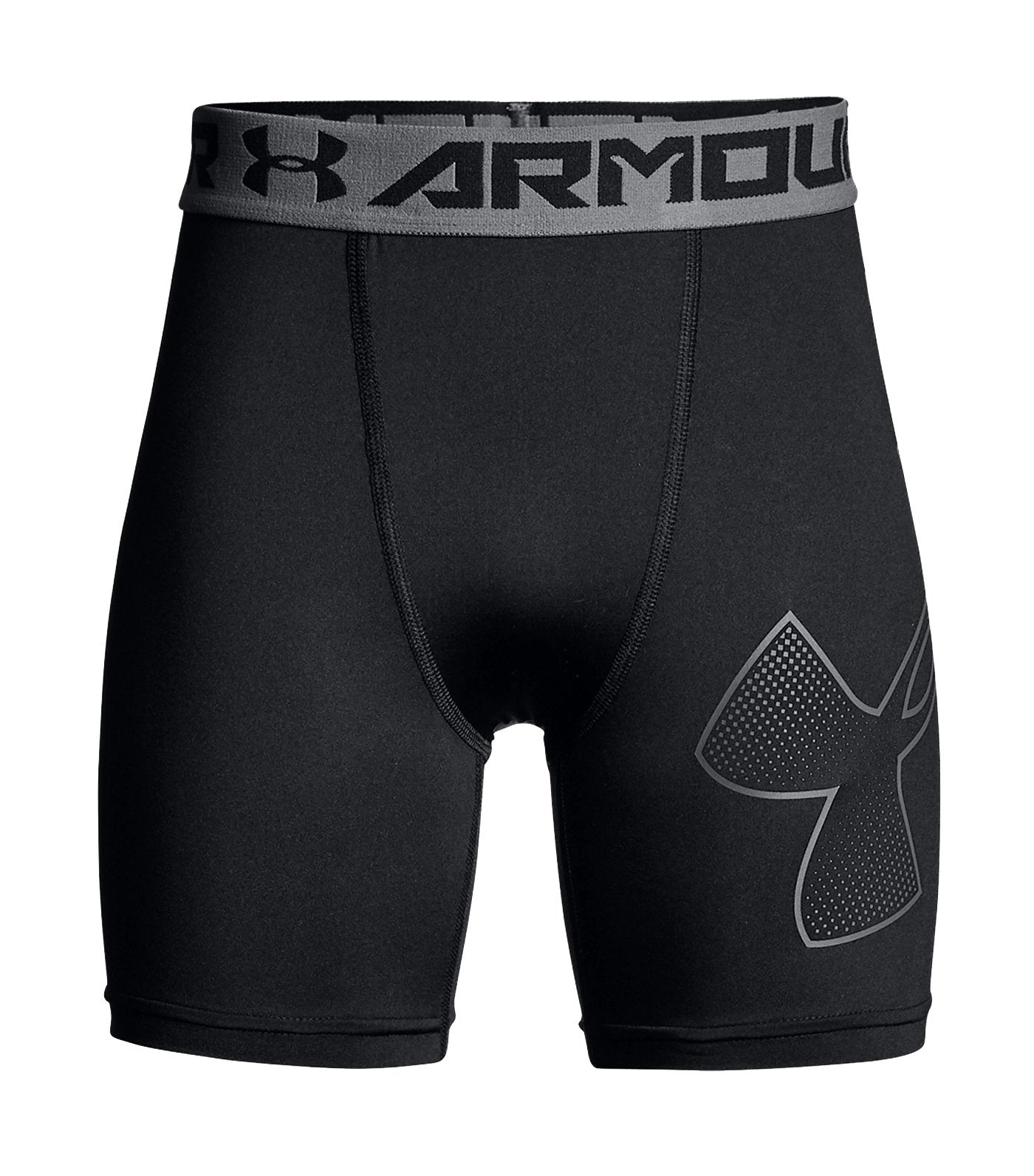 under armour black and graphite boys mid shorts