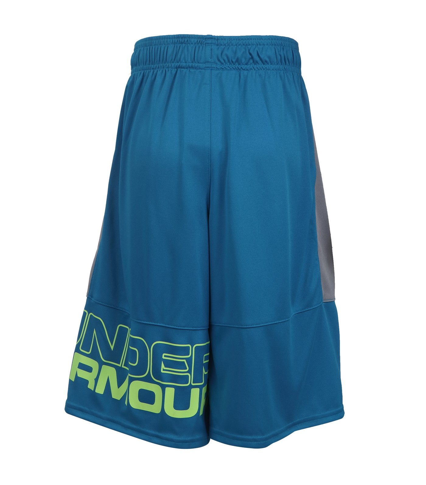 under armour blue and steel boys stunt shorts