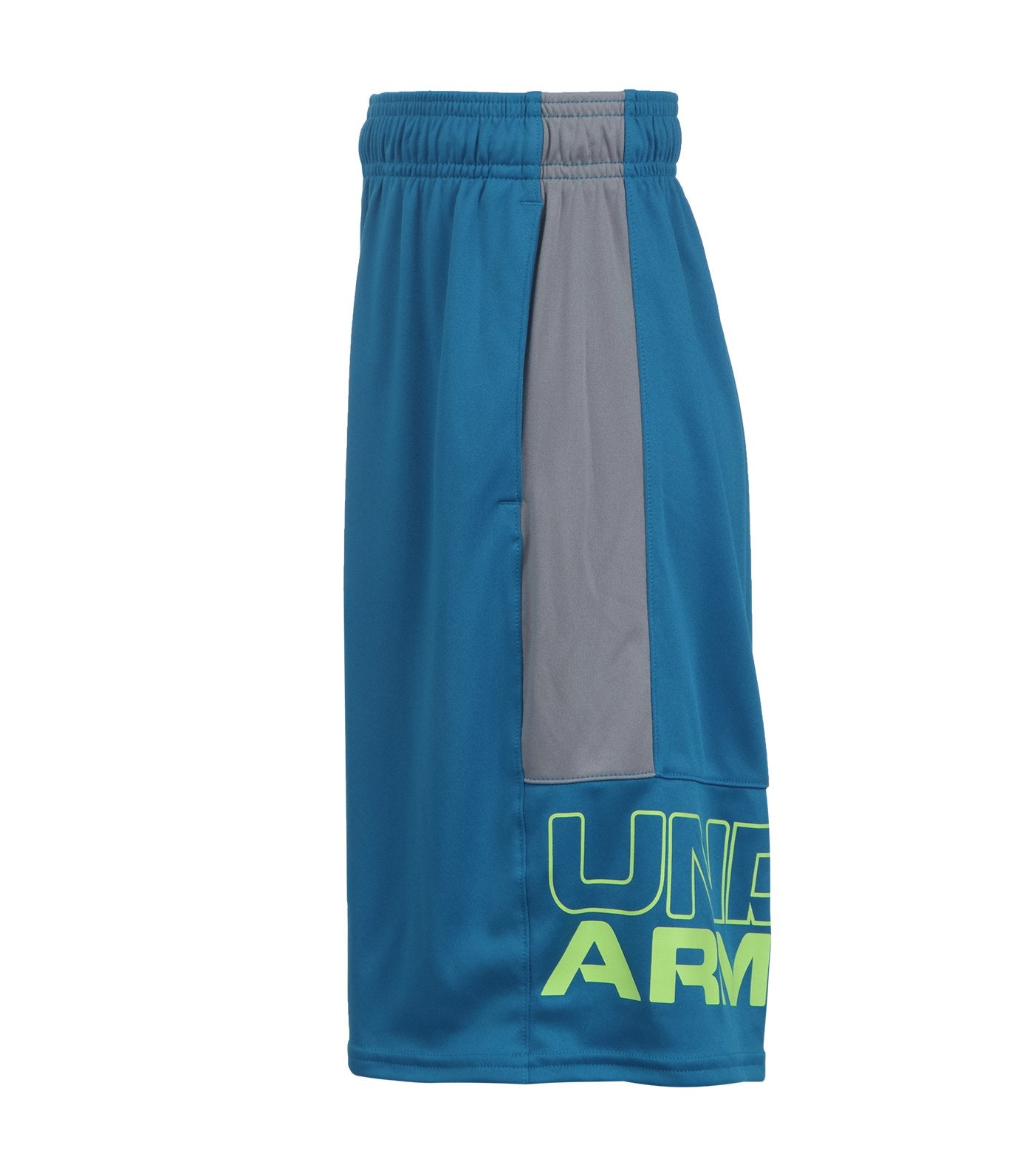 under armour blue and steel boys stunt shorts