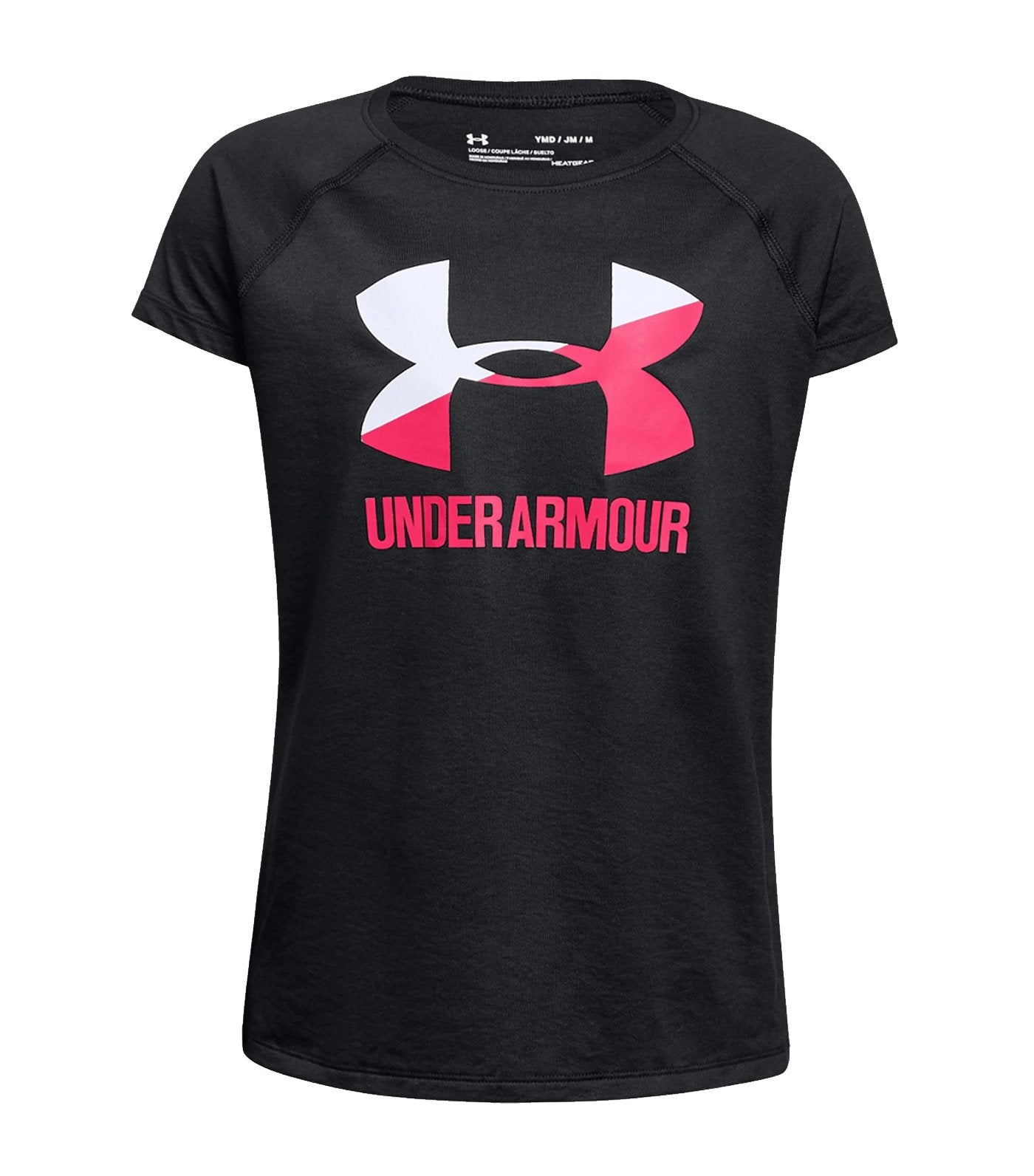 under armour black girls solid big logo