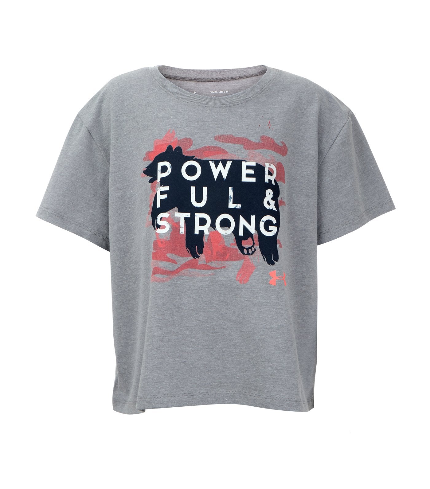 under armour gray girls powerful and strong t-shirt