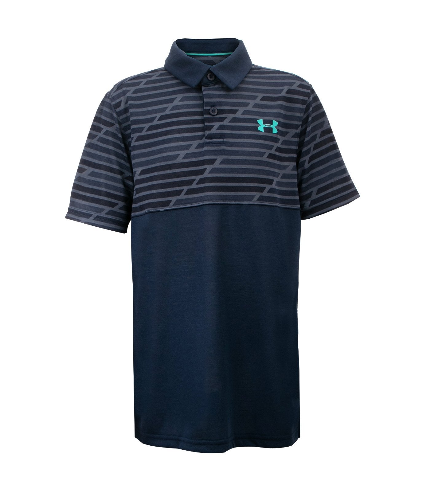 under armour gray boys threadborne blocked polo