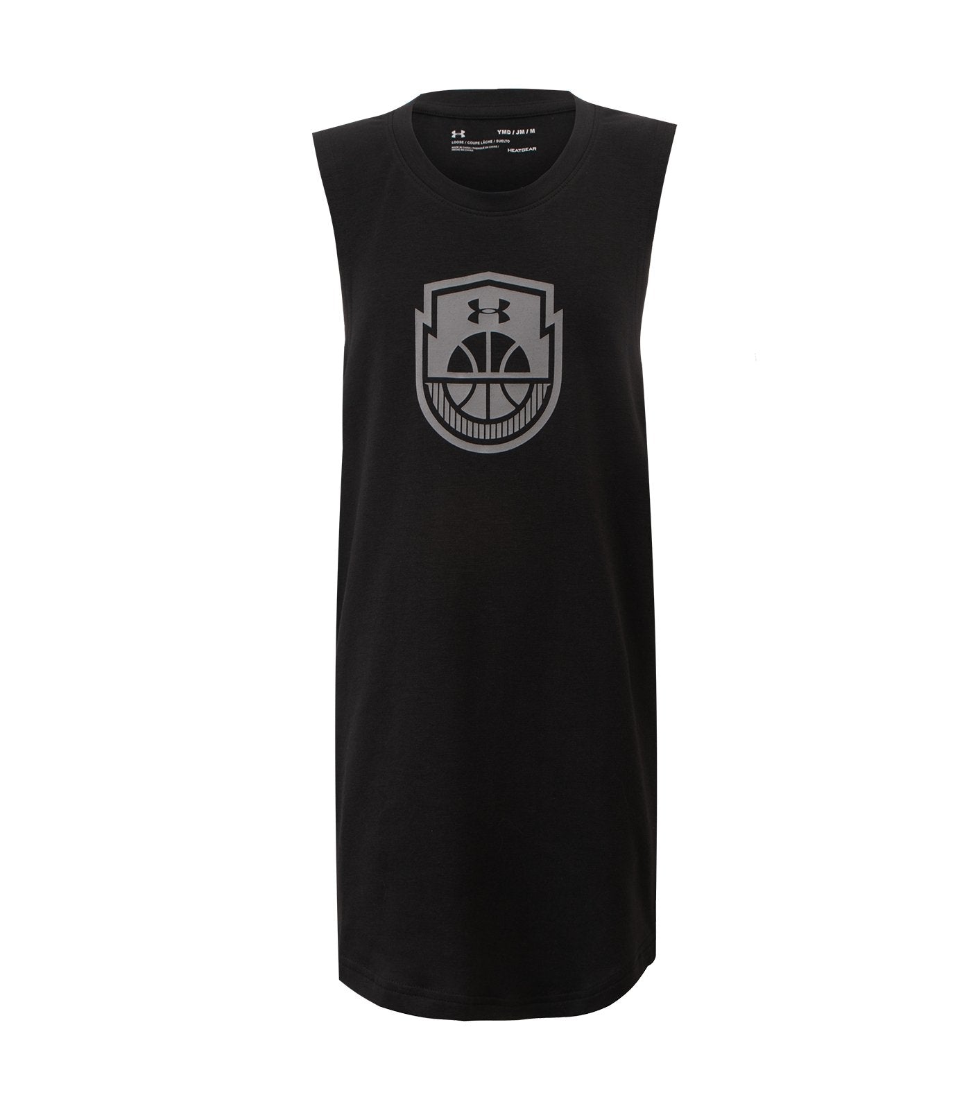 under armour black boys baseline tank