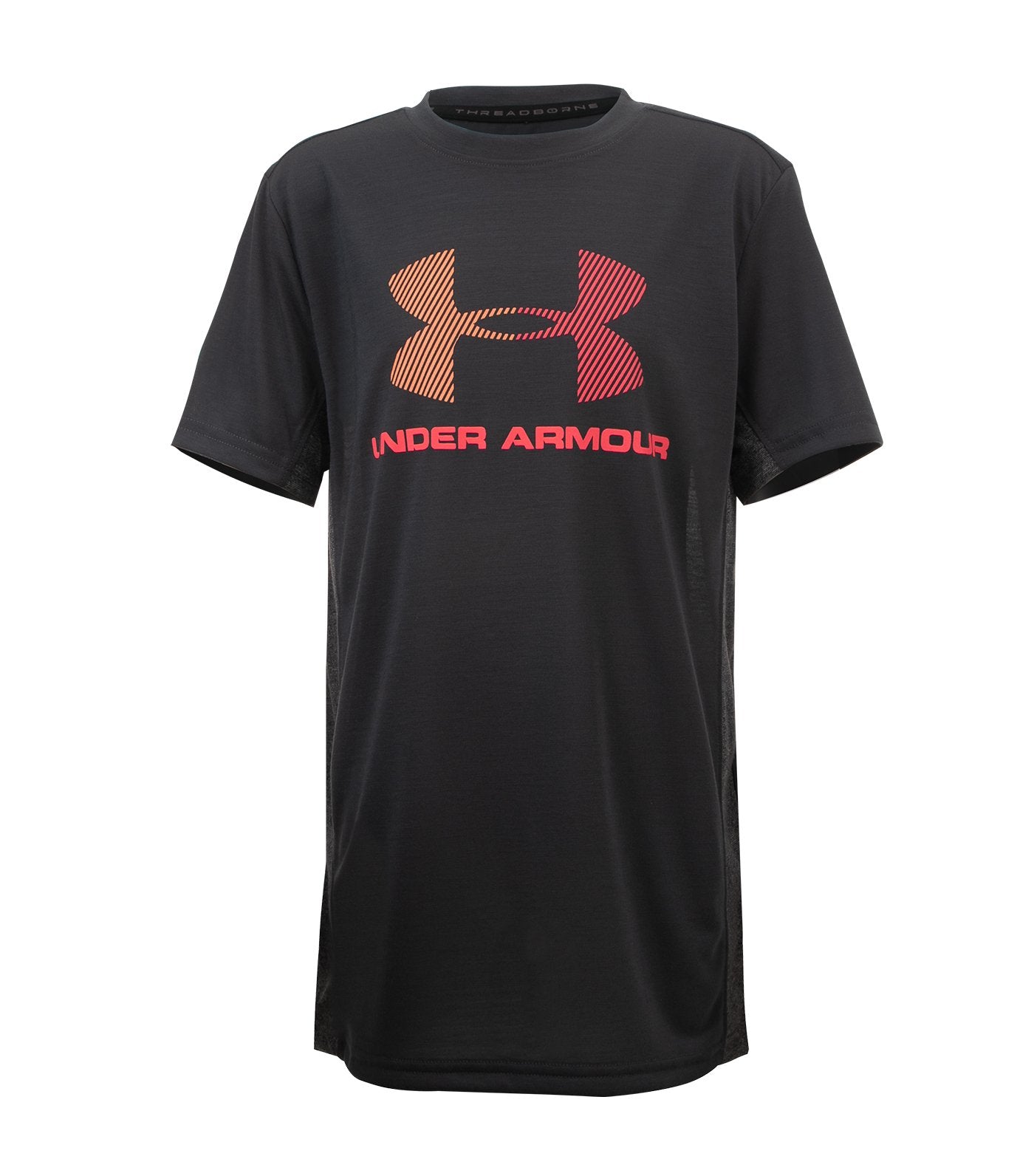 under armour gray boys threadborne tech short sleeves t-shirt