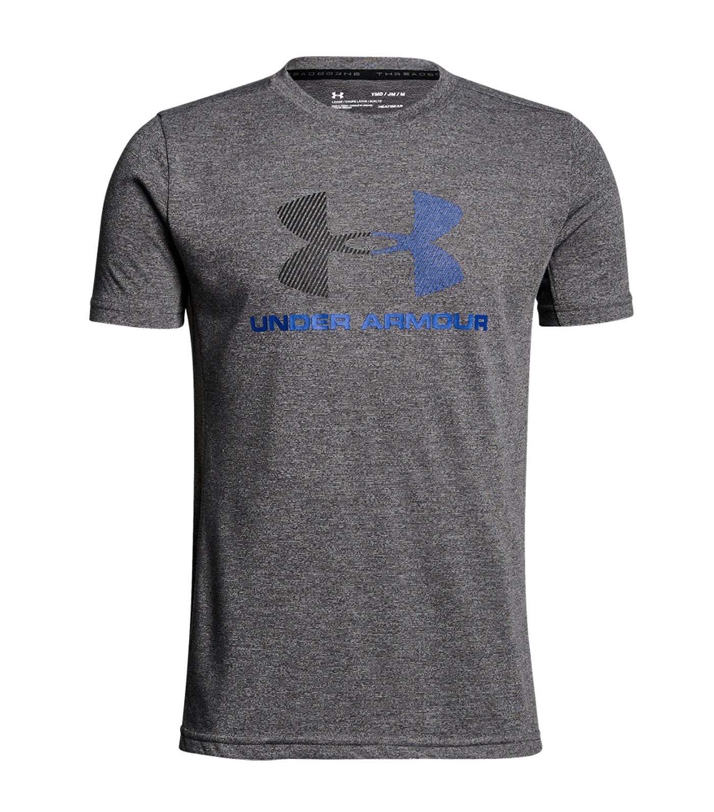 under armour gray boys threadborne tech short sleeves t-shirt