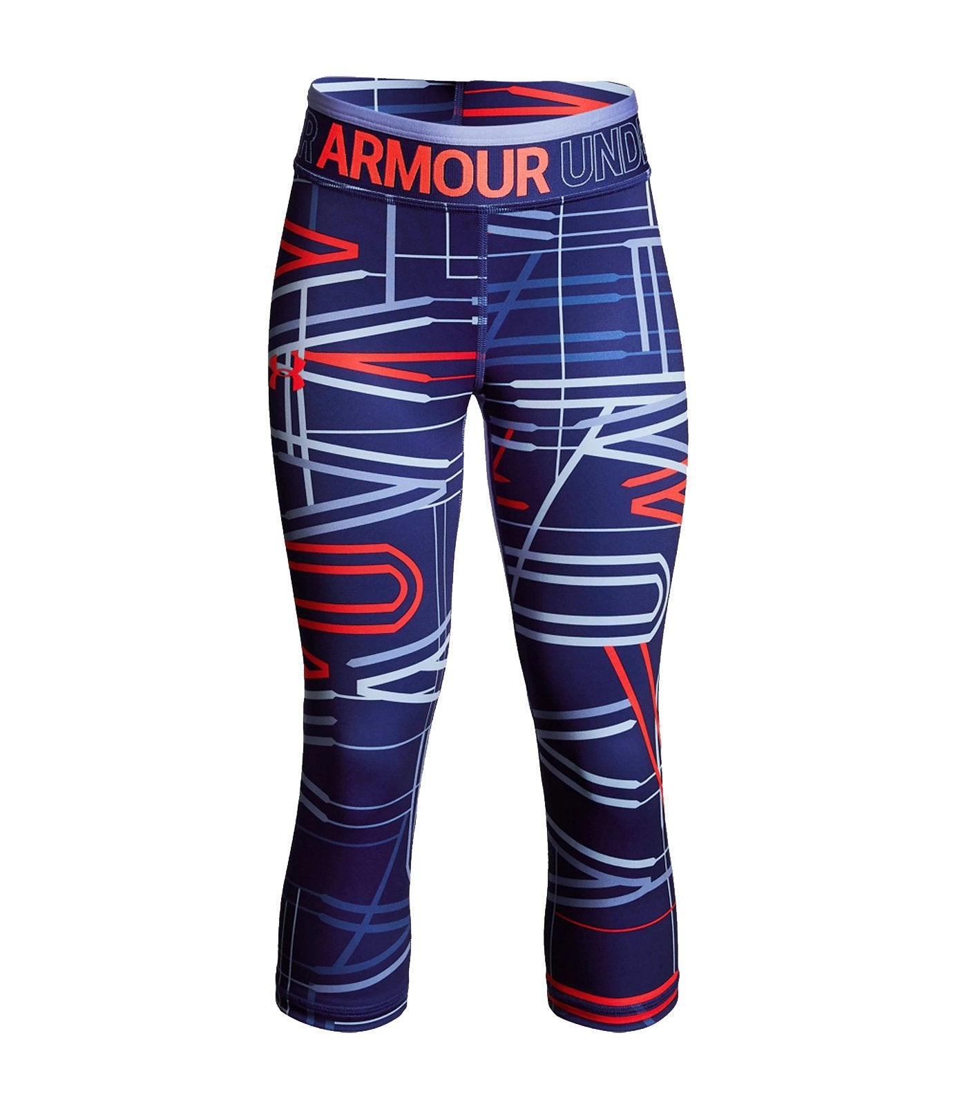 under armour blue girls heatgear capri 
