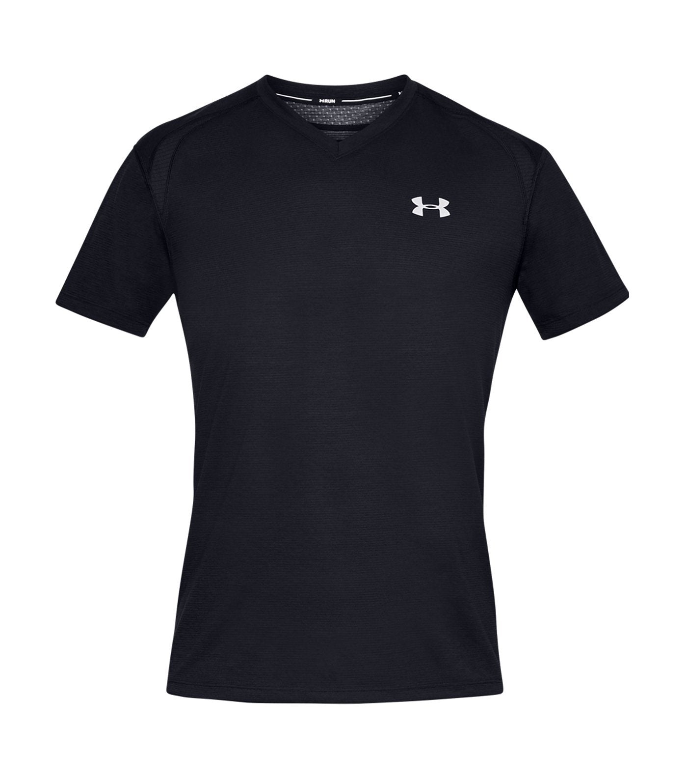 under armour ua streaker v-neck short sleeved t-shirt black