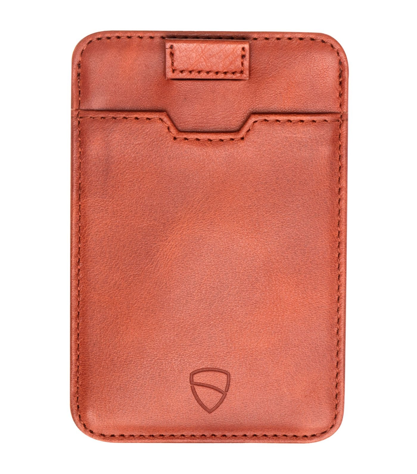 vaultskin chelsea rfid wallet cognac