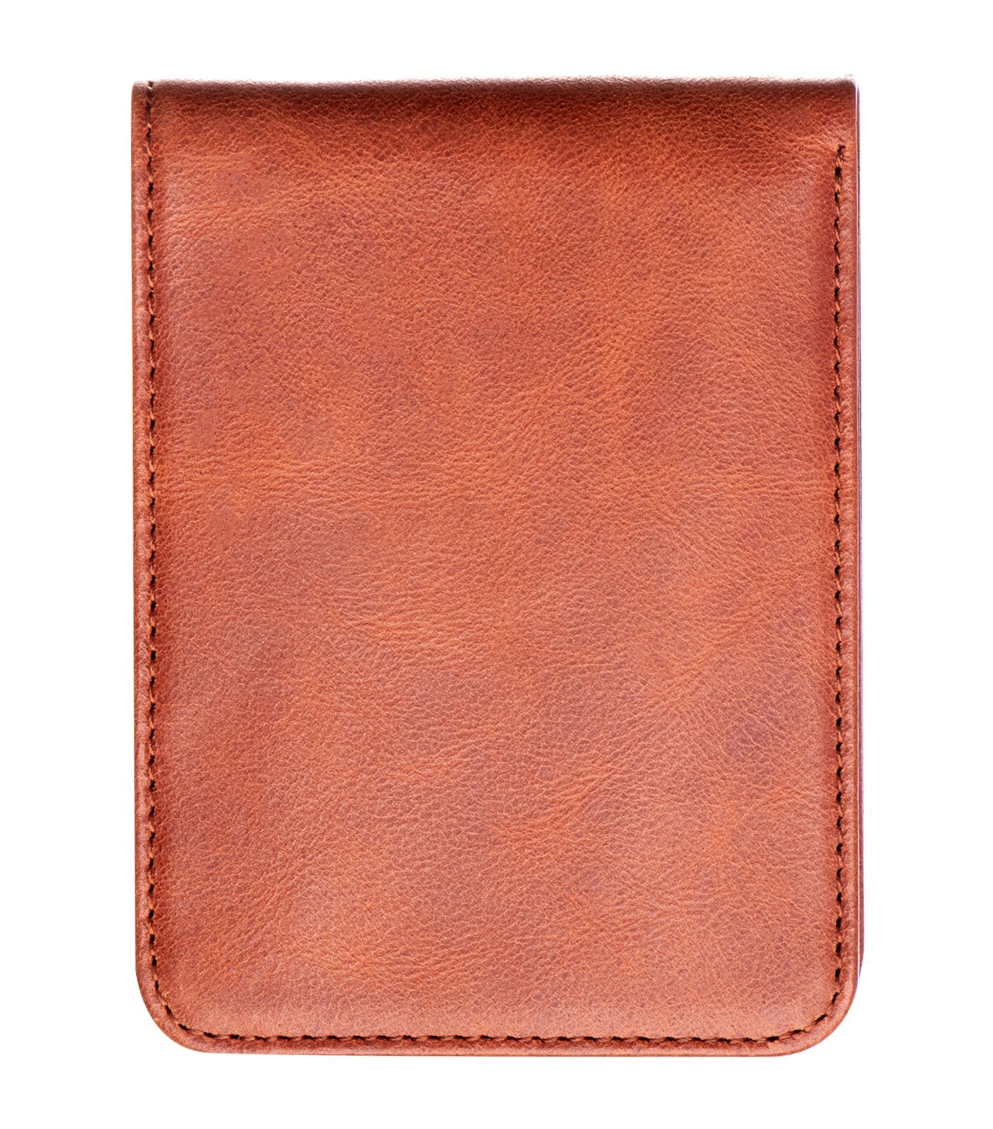 vaultskin manhattan bi-fold rfid wallet cognac