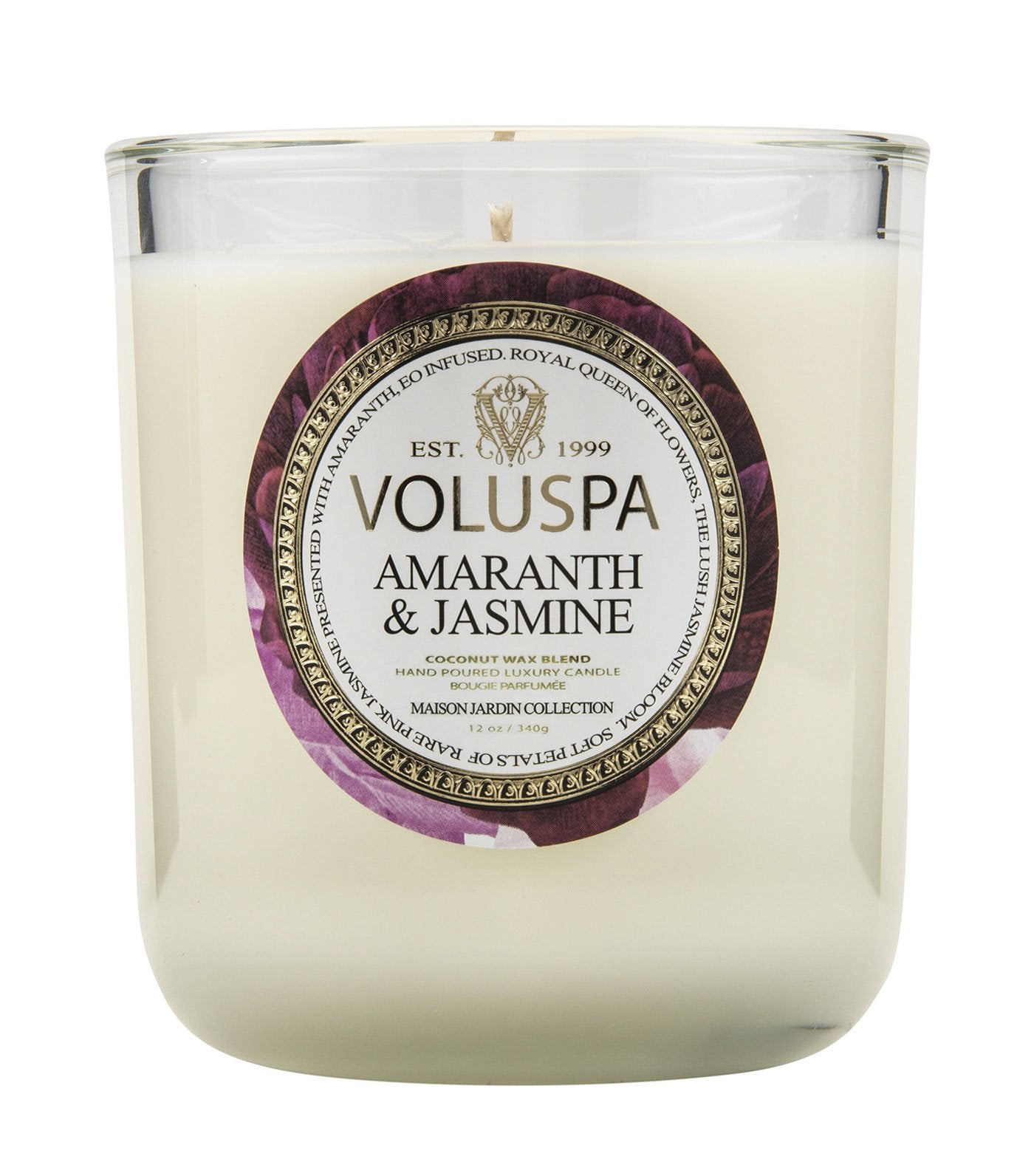 voluspa amaranth & jasmine classic maison candle